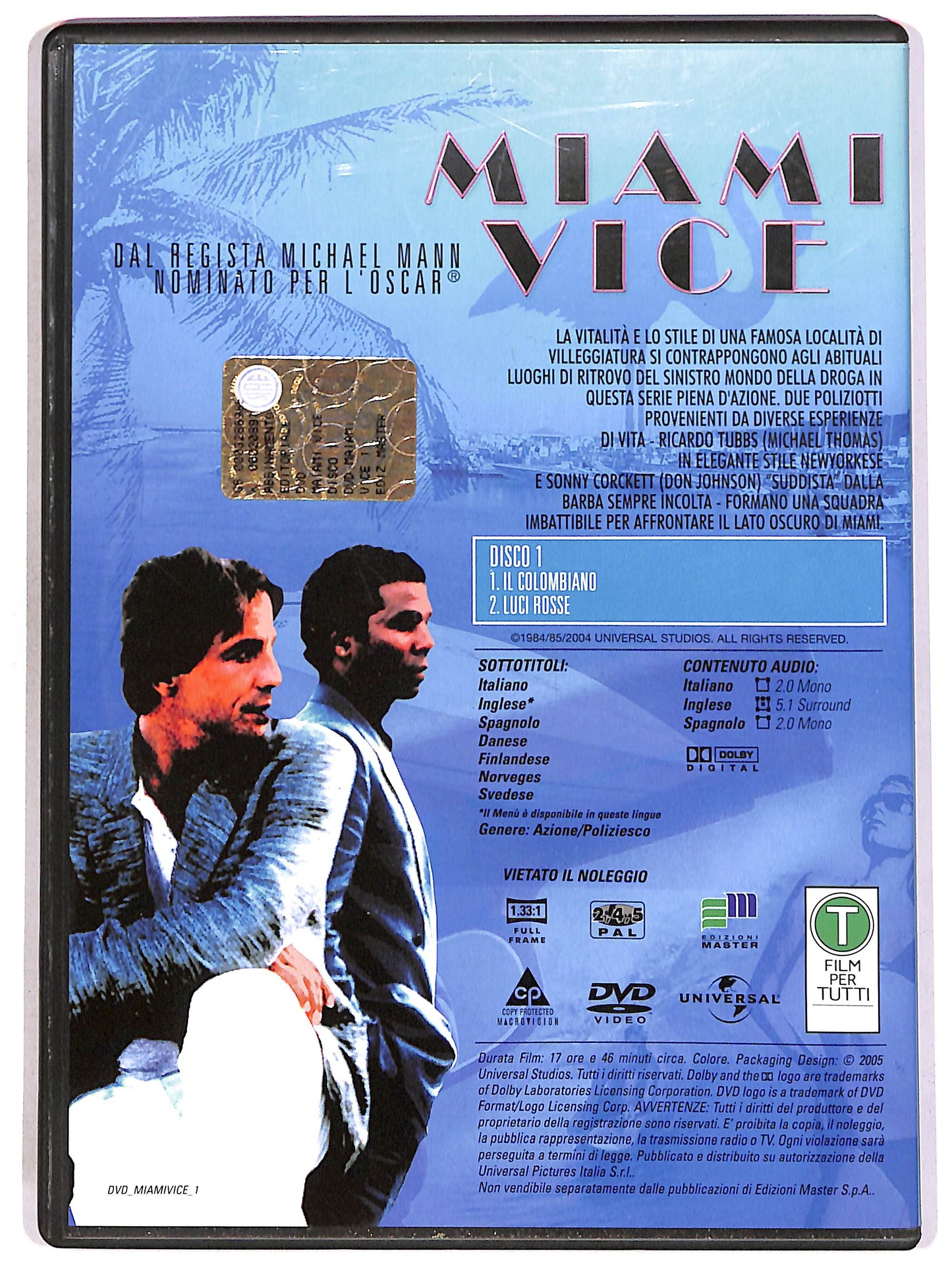 EBOND Miami Vice - Stagione 1 - Disco 1 (Eps. 1-2) EDITORIALE DVD D686522