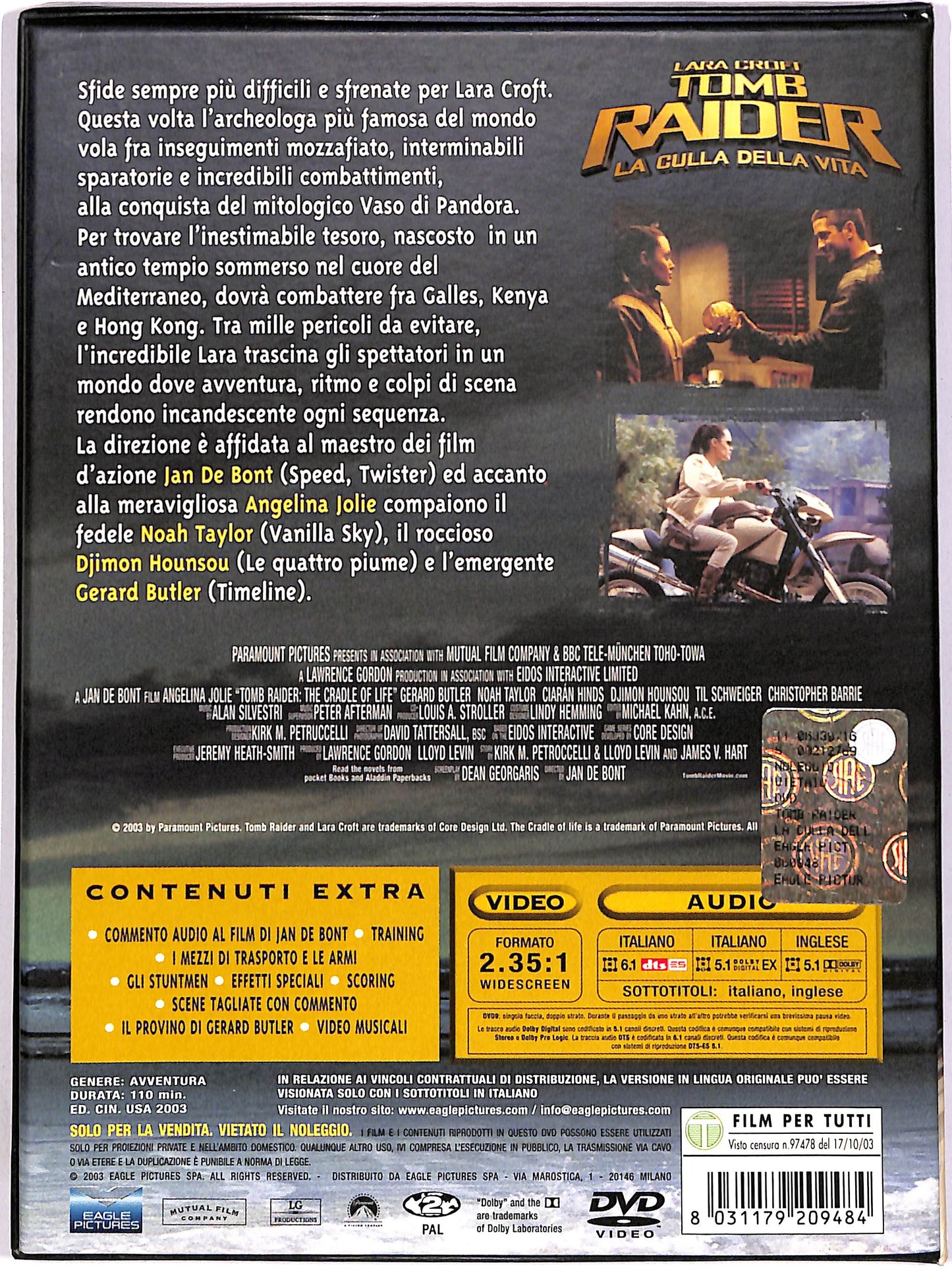 EBOND Tomb Raider - La culla della vita (2 dischi) DIGIPACK DVD D686617