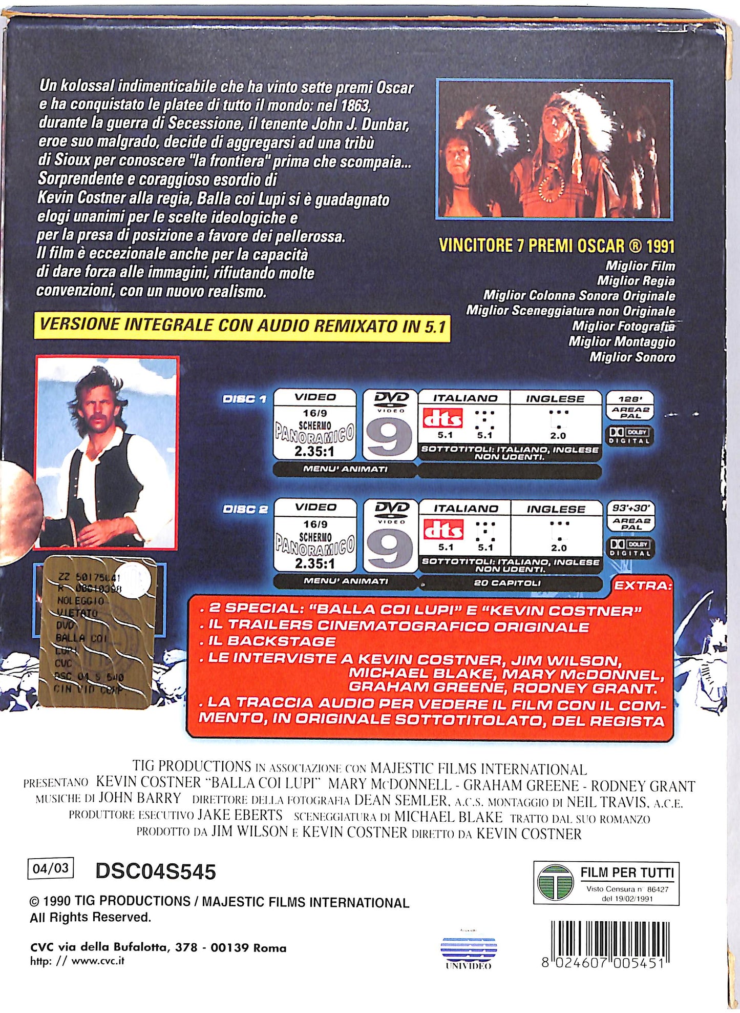EBOND Balla Coi Lupi  DIGIPACK EDIZIONE SPECIALE 2 dischi DVD D687532