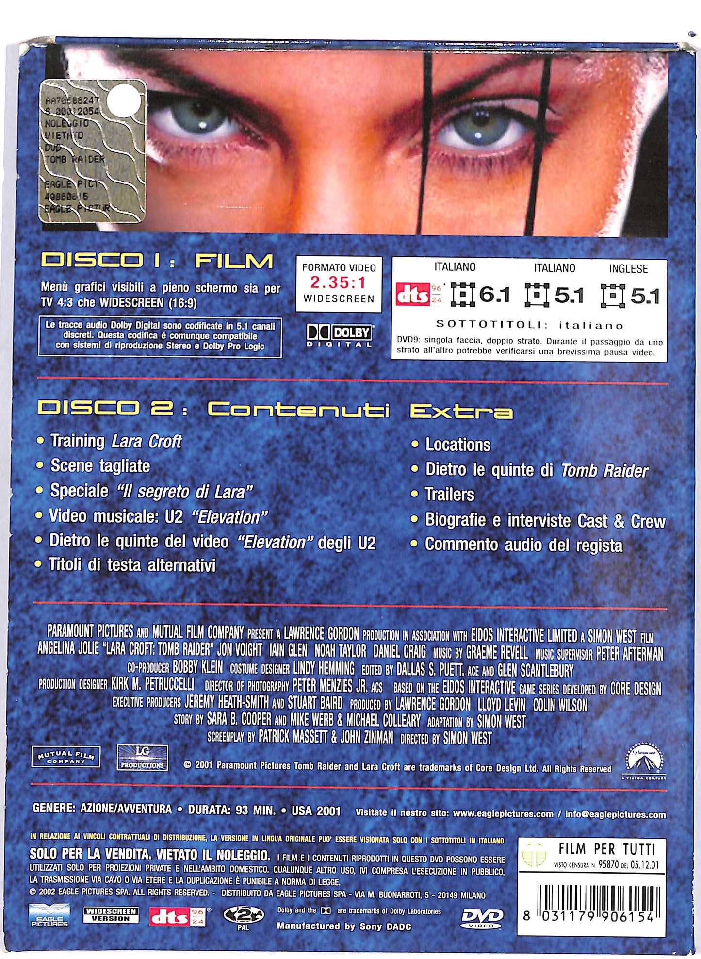 EBOND Lara Croft Tomb Raider EDIZIONE SPECIALE 2 dischi DIGIPACK DVD D687544