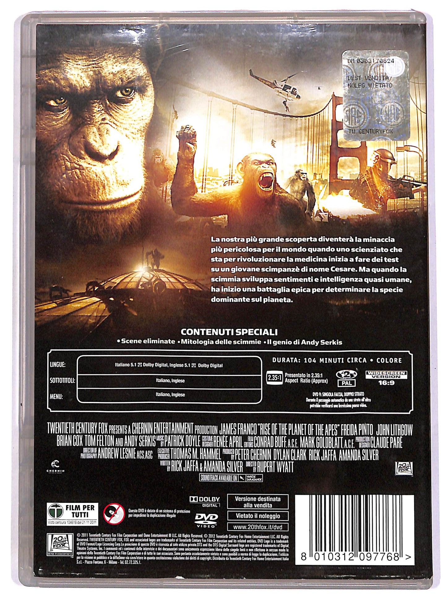 EBOND L'alba del pianeta delle scimmie DVD D688732