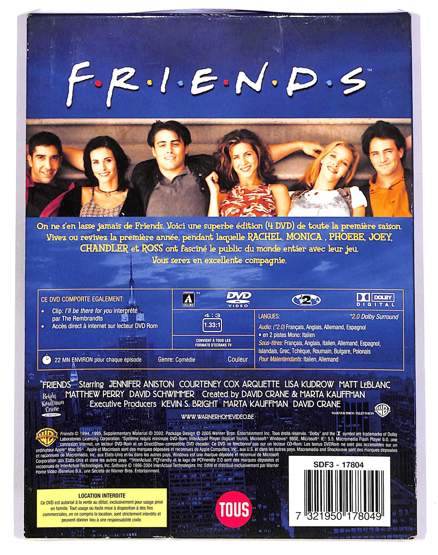 EBOND Friends - La Premiere Saison Complete (4 dvd) DIGIPAK SLIPCASE DVD D690761
