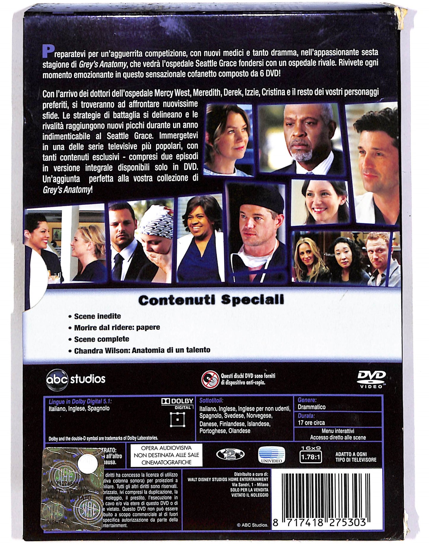 EBOND Grey's Anatomy - Sesta Serie (6 dischi) SLIMCASE SLIPCASE DVD D691113