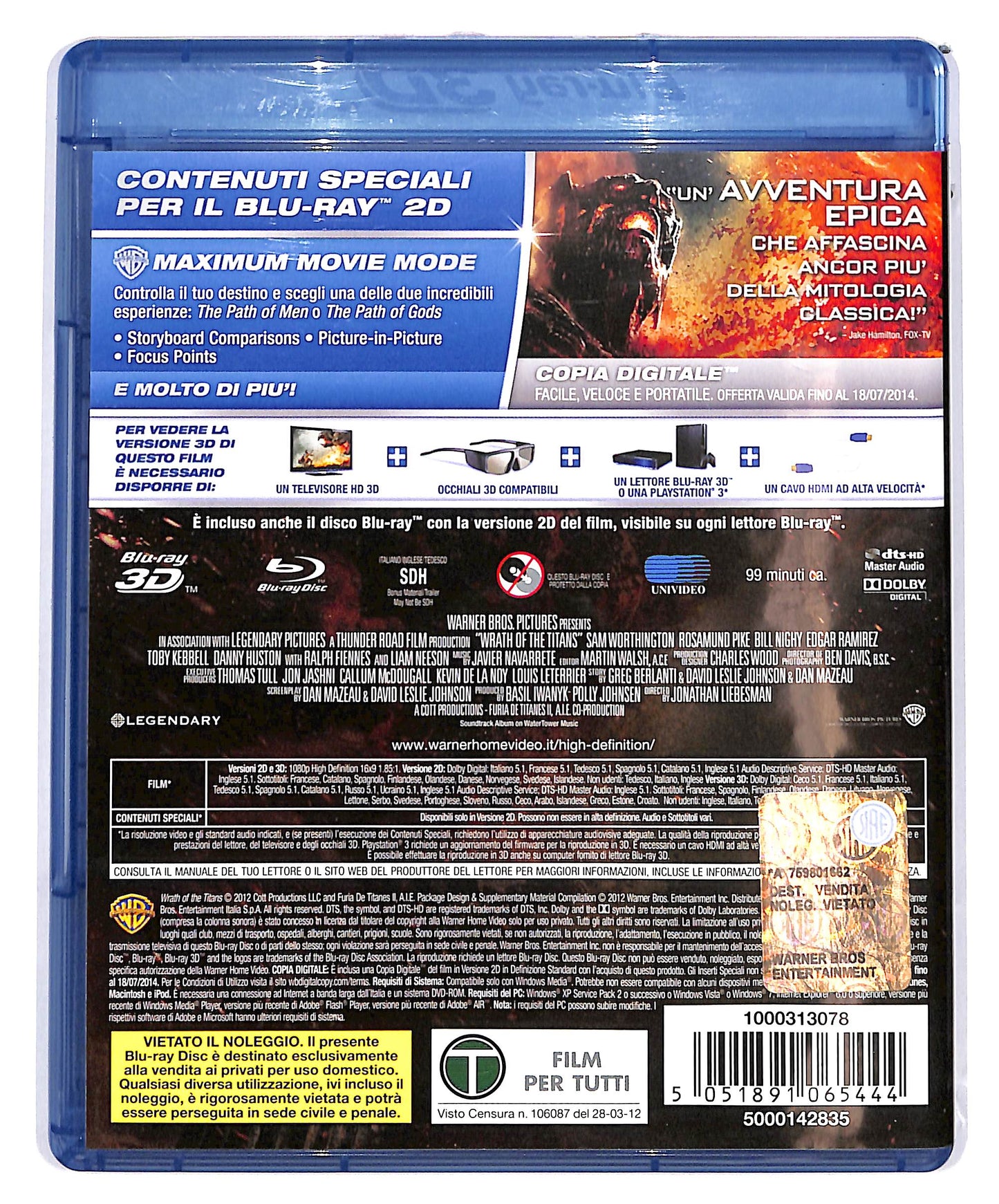 EBOND La Furia dei Titani BLURAY 3D + BLURAY D691727