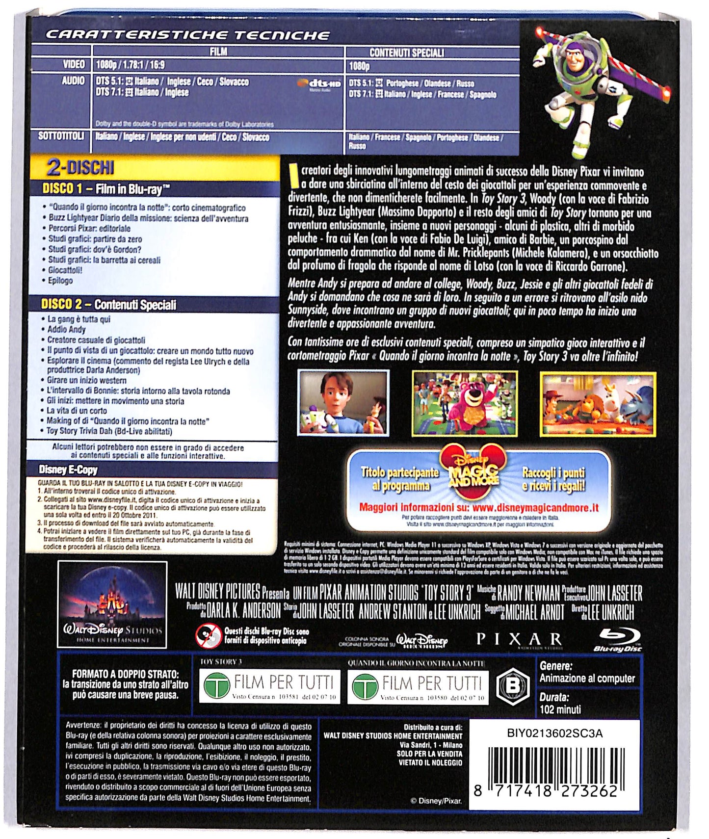 EBOND toy story 3 - no disney e - copy - 2 dischi BLURAY D691908