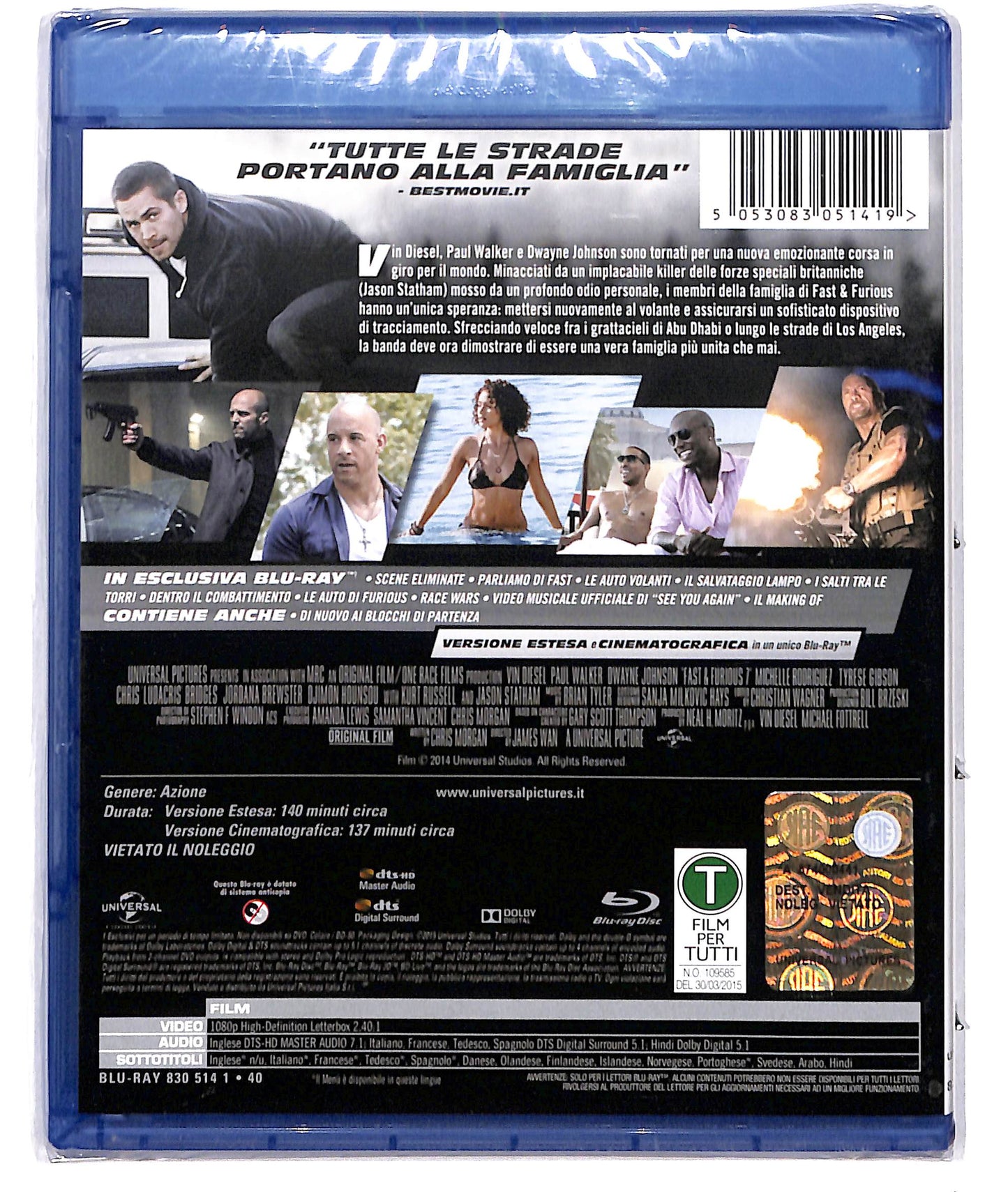 EBOND fast e furious 7 versione estesa BLURAY D691926