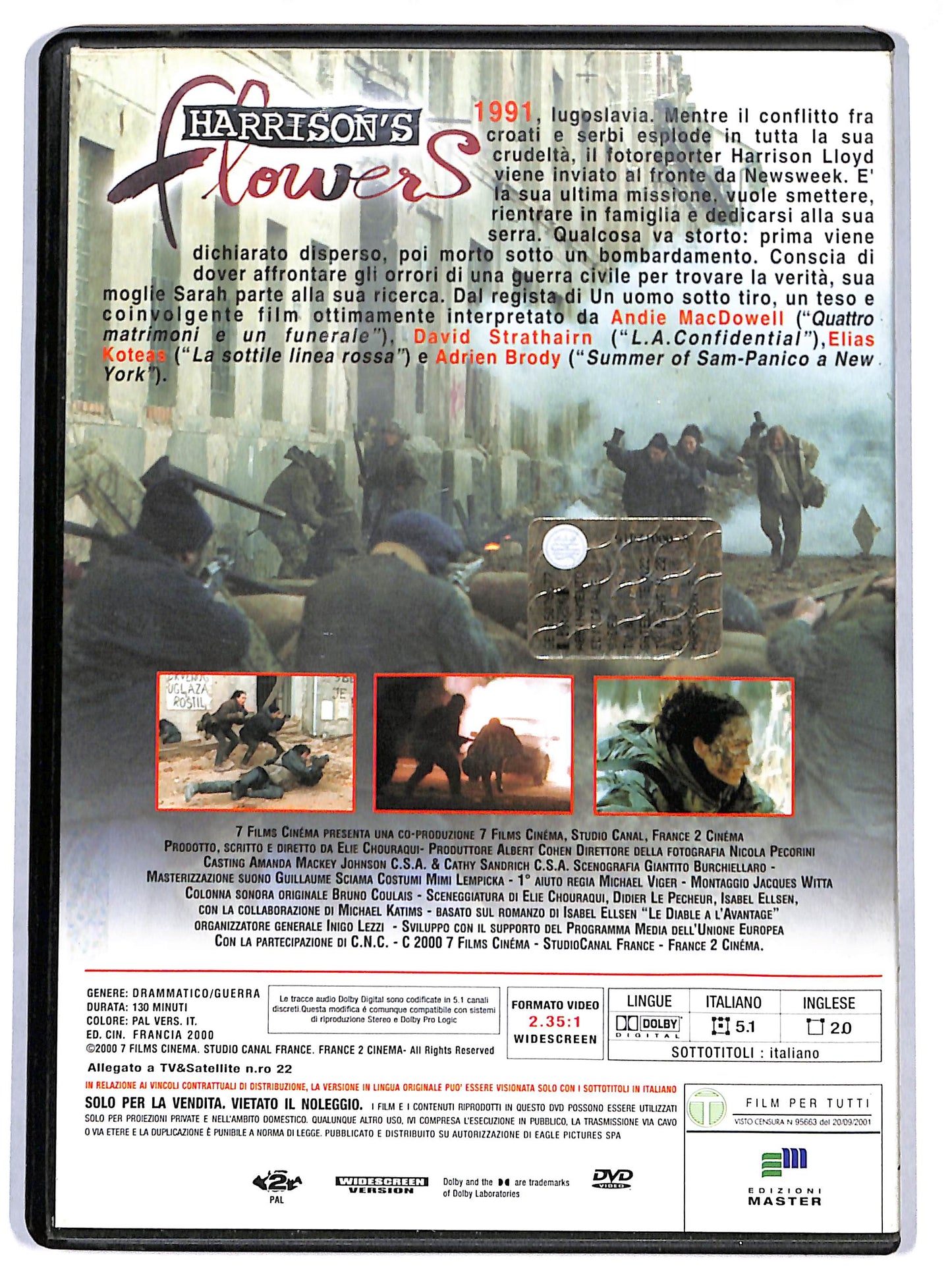 EBOND Harrison's Flowers  EDITORIALE DVD D692111