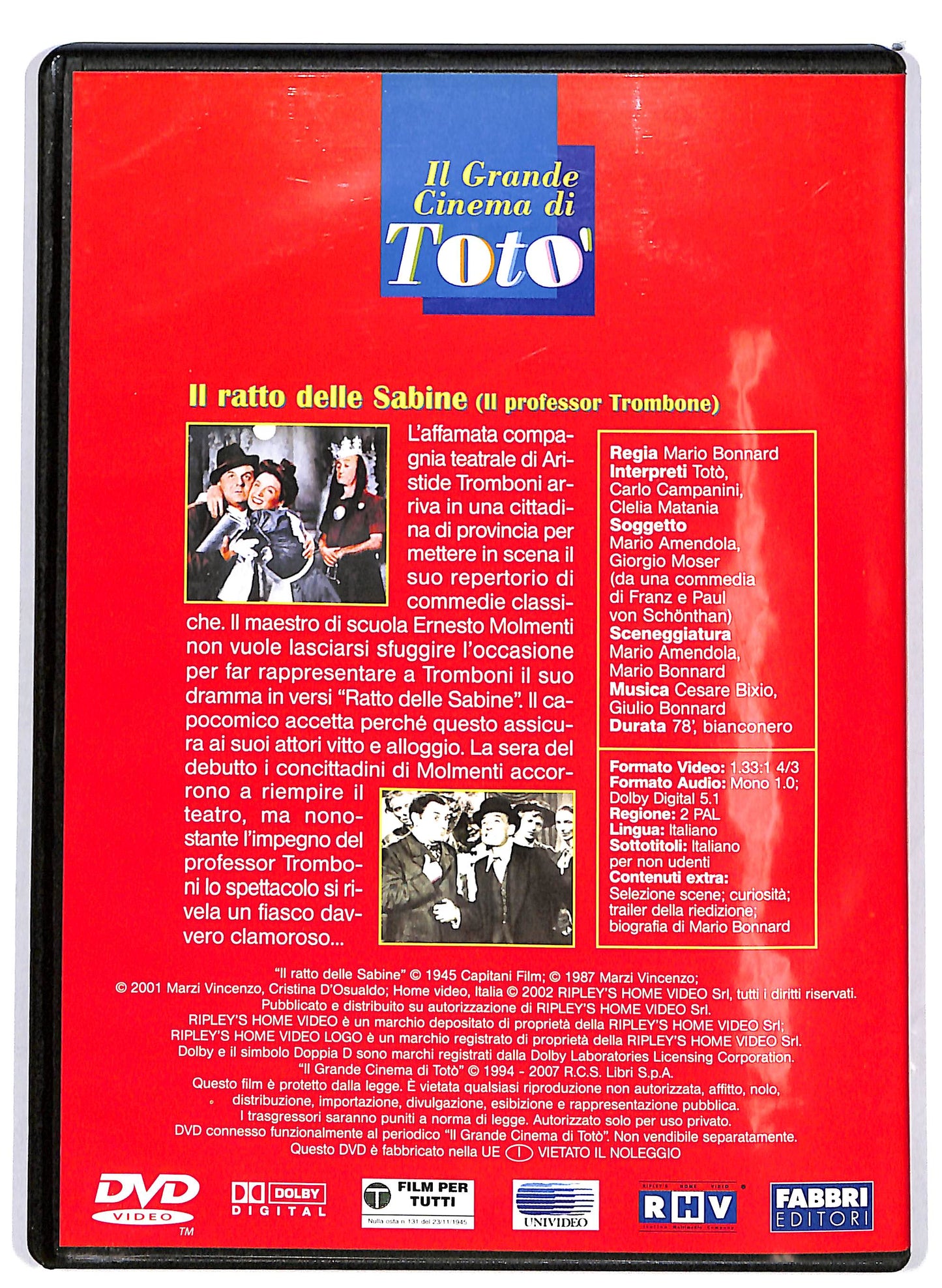 EBOND Il Ratto delle Sabine - Il professor Trombone EDITORIALE DVD D692237