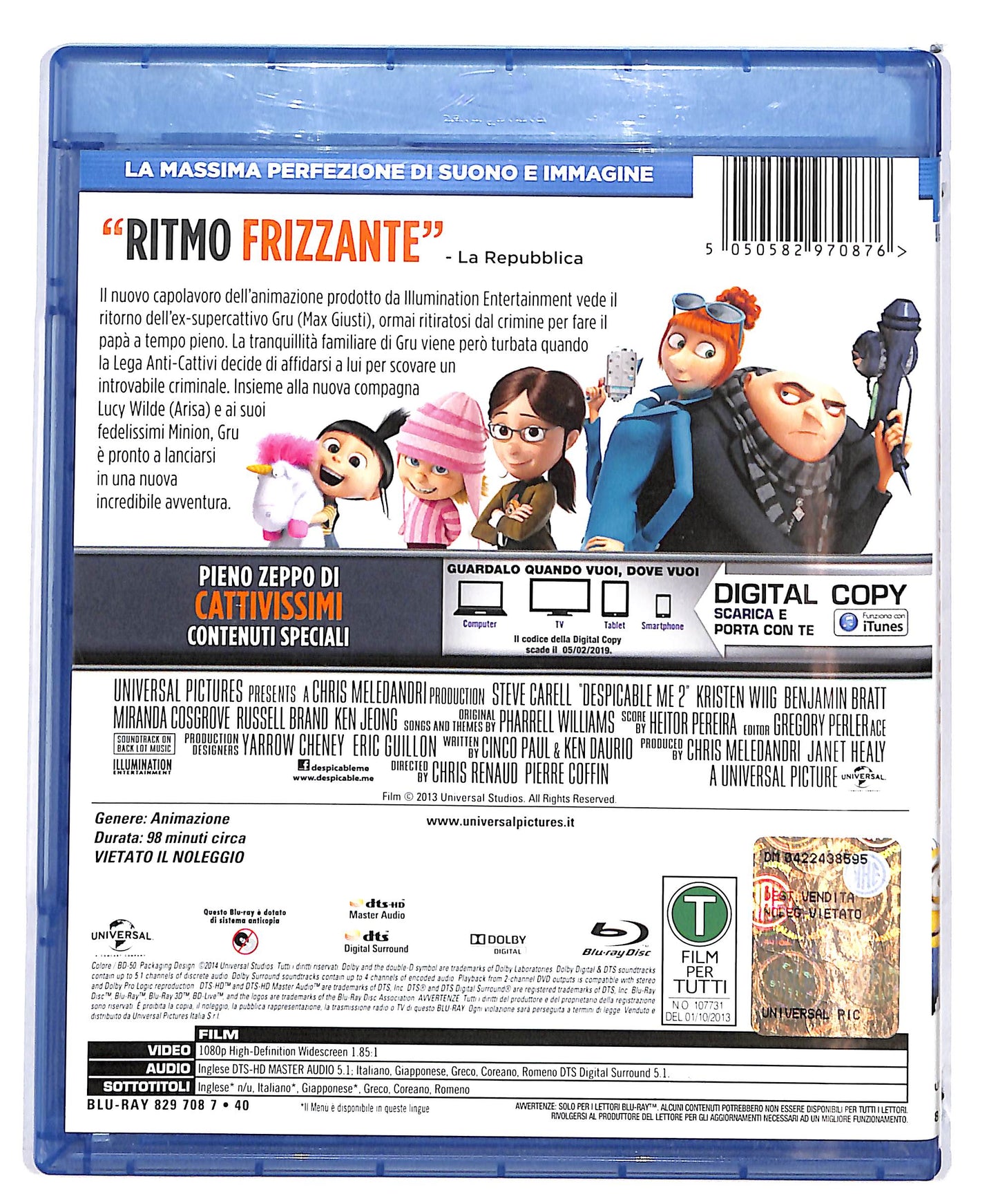 EBOND Cattivissimo me 2 DVD + COPIA DIGITALE + BLURAY D692707