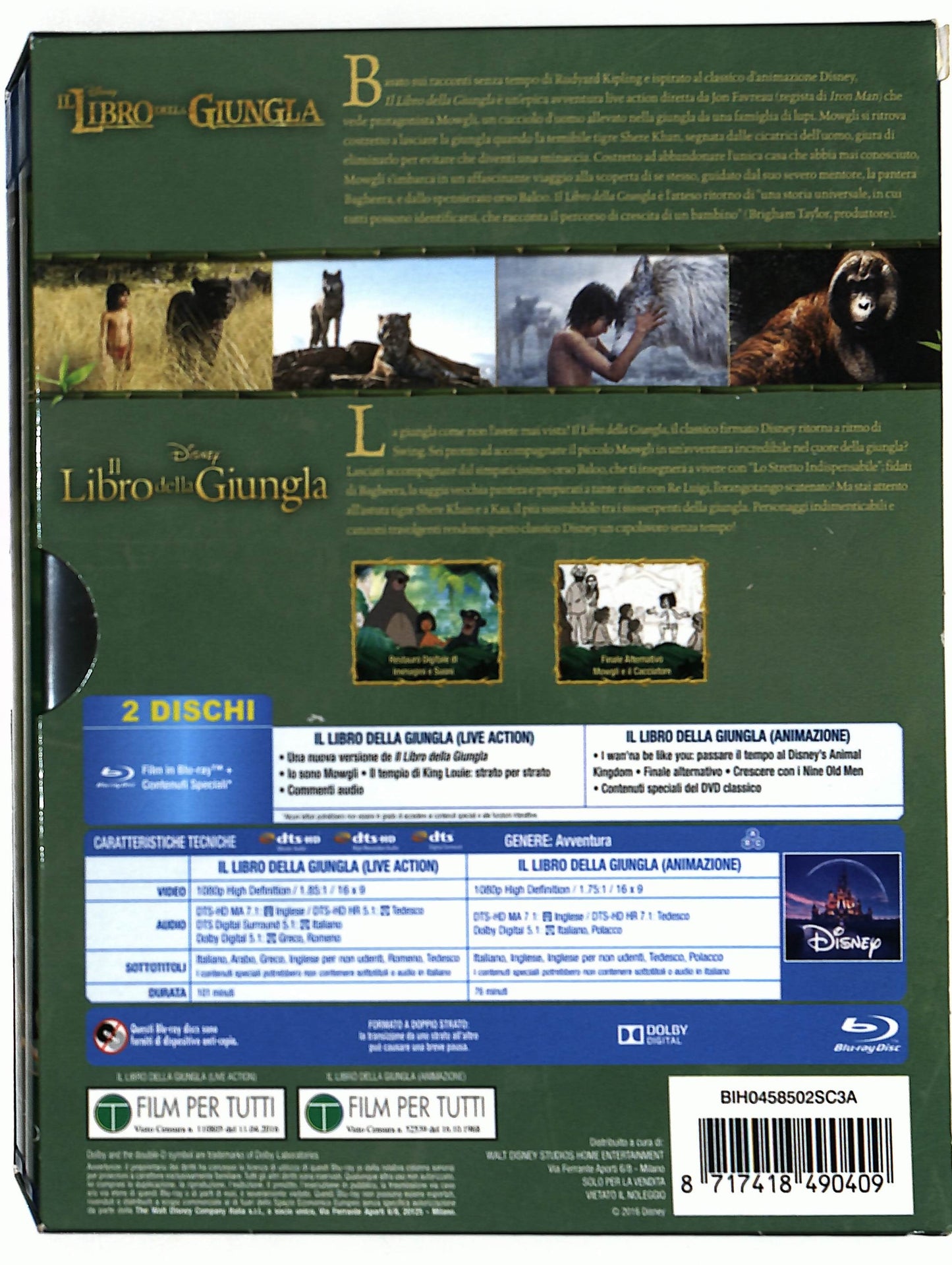 EBOND Il libro della giungla (1967 e 2016) Collection (2 dischi) BLURAY D692940