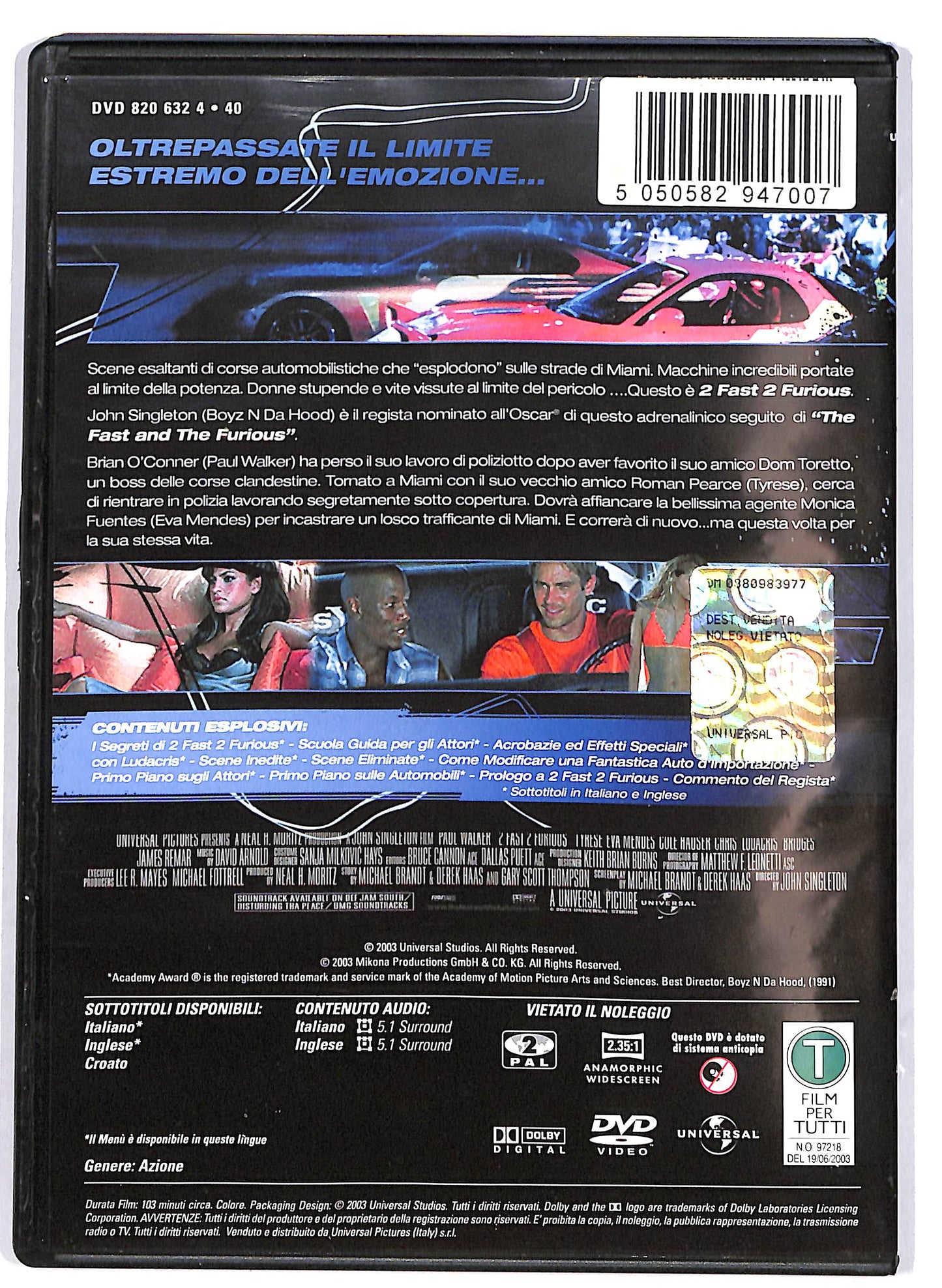 EBOND 2 Fast 2 Furious  DVD D693252