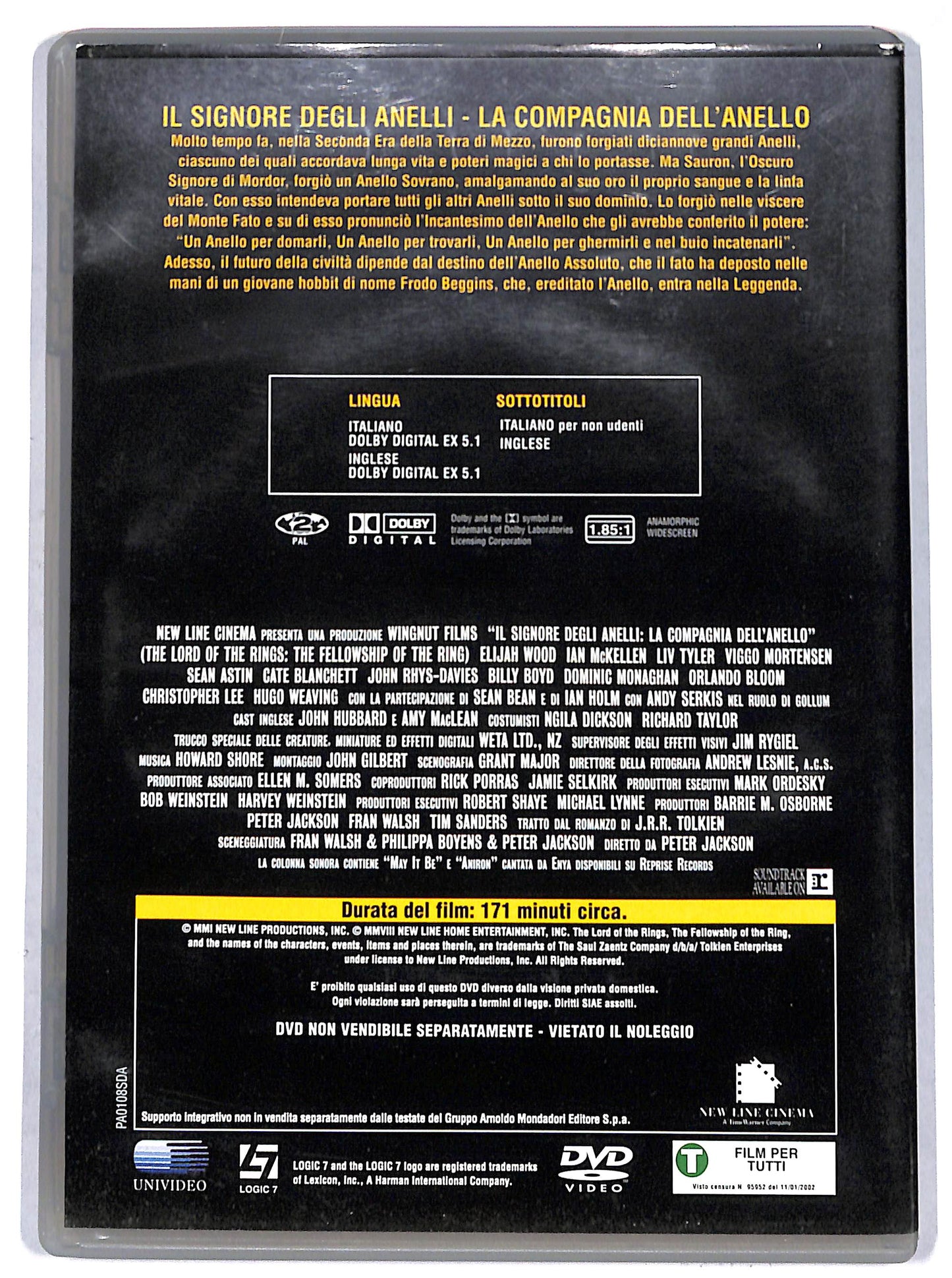 EBOND Il Signore degli Anelli - La Compagnia dell'Anello  EDITORIALE DVD D693739