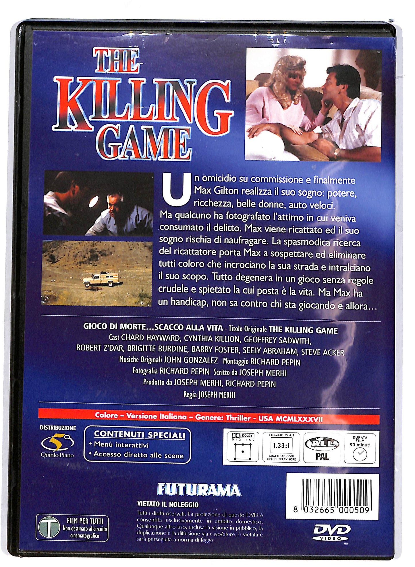 EBOND The Killing Game Gioco di morte... scacco alla vita.  DVD D693930