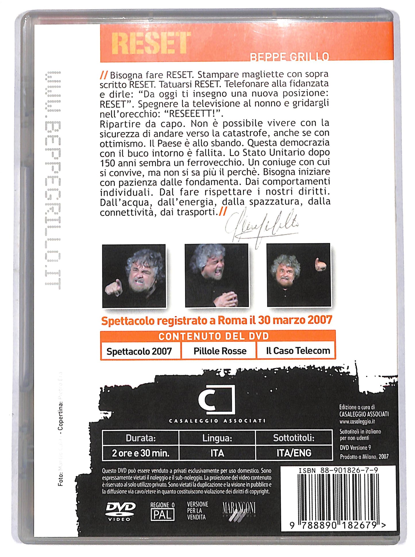 EBOND reset - beppe grillo DVD D694544