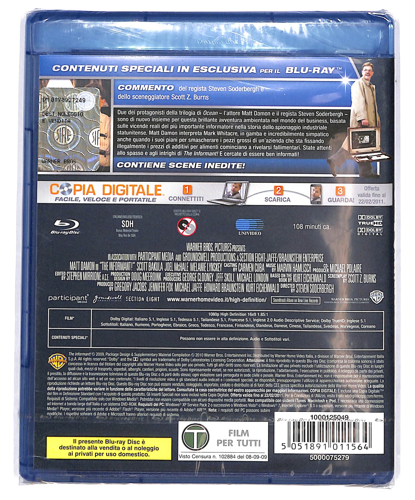 EBOND The Informant! Copia Digitale + BLURAY D694605