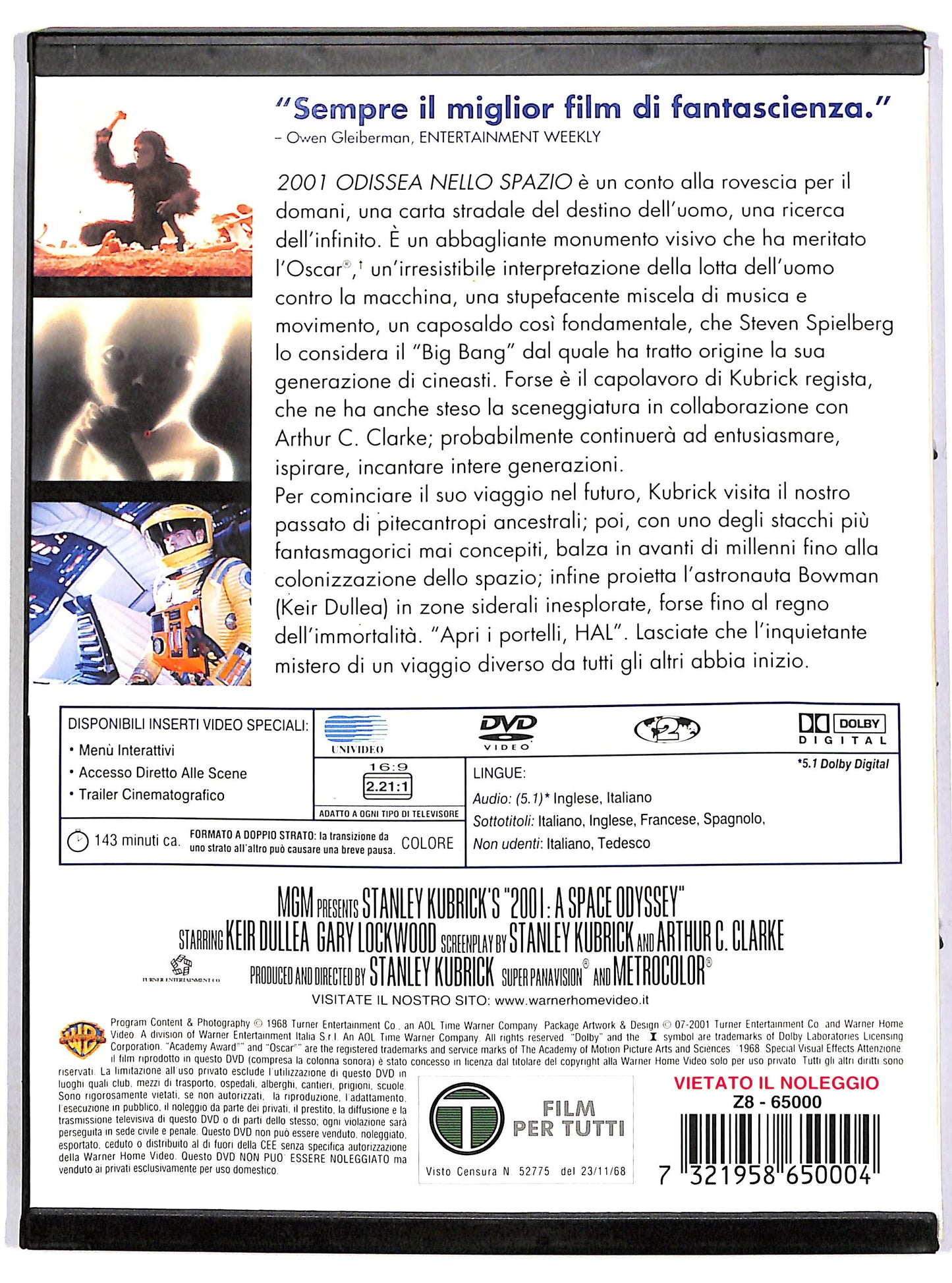 EBOND 2001 - Odissea nello spazio - Stanley Kubrick Coll SNAPPER DVD D695245