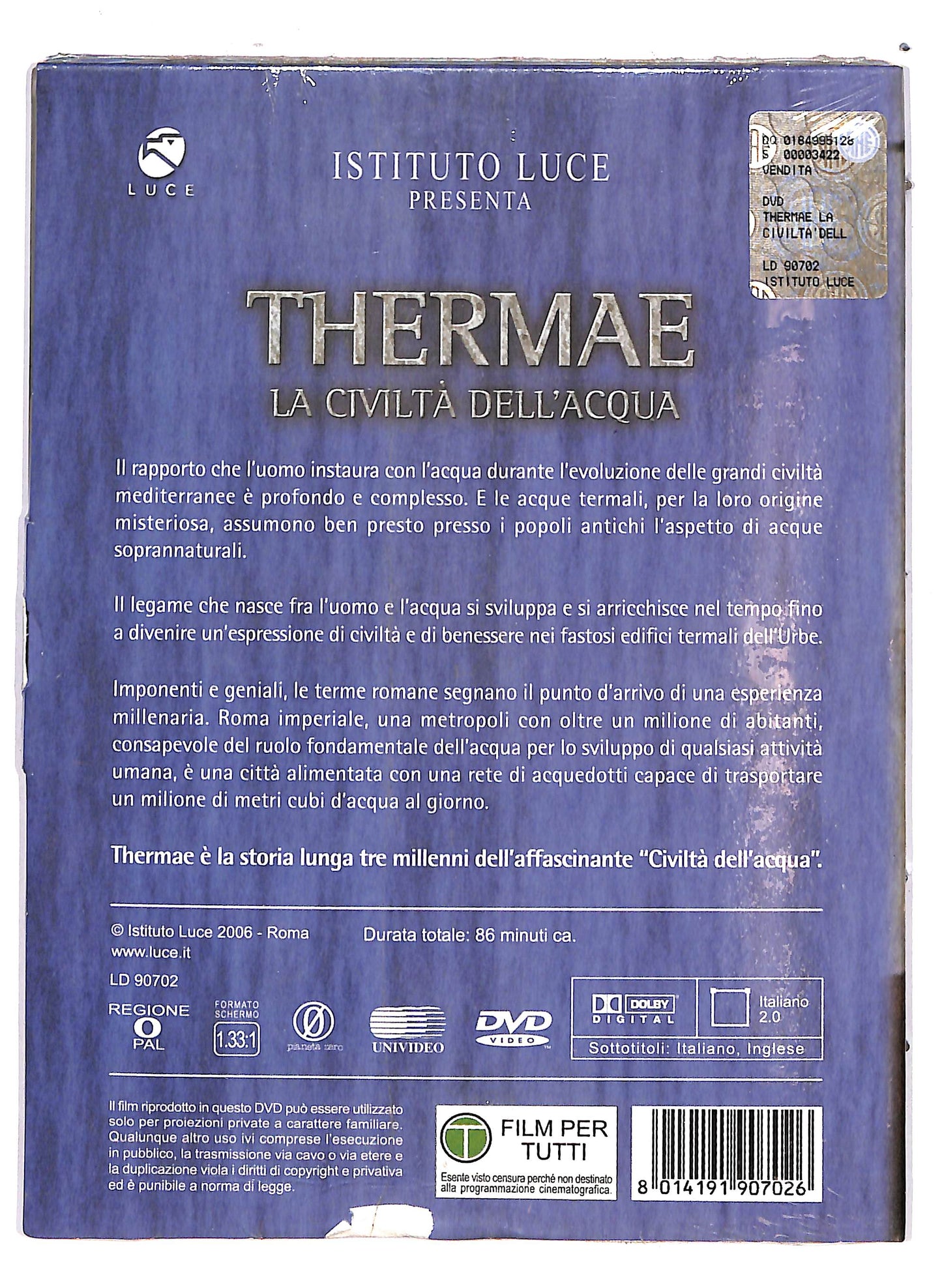 EBOND Thermae La civilta dell'acqua nel mondo antico DIGIPACK DVD D695714