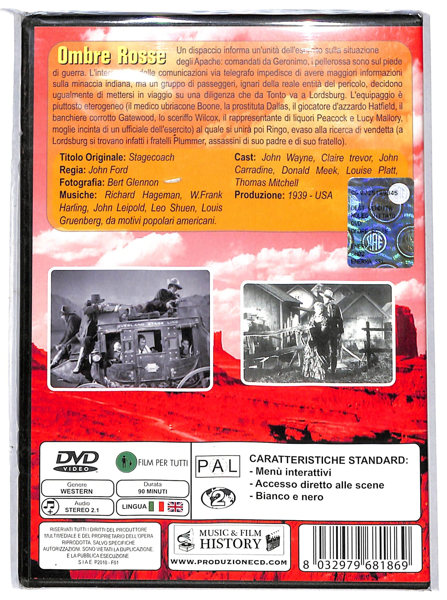 EBOND ombre rosse DVD D695852