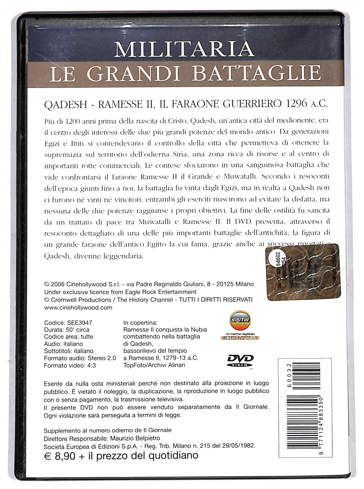 EBOND Qadesh Ramesse II il faraone guerriero 1296 a.C. EDITORIALE DVD D696130