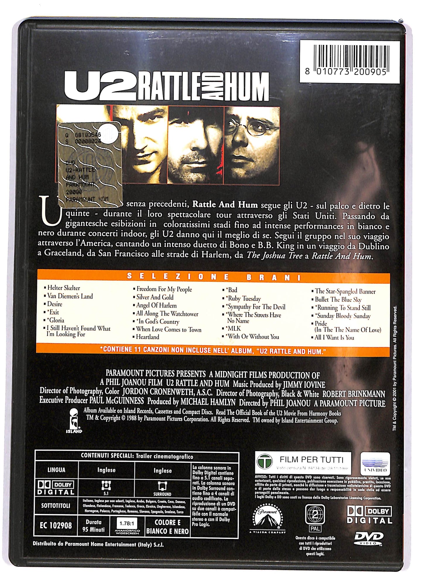 EBOND U2 - Rattle and hum   DVD D696361