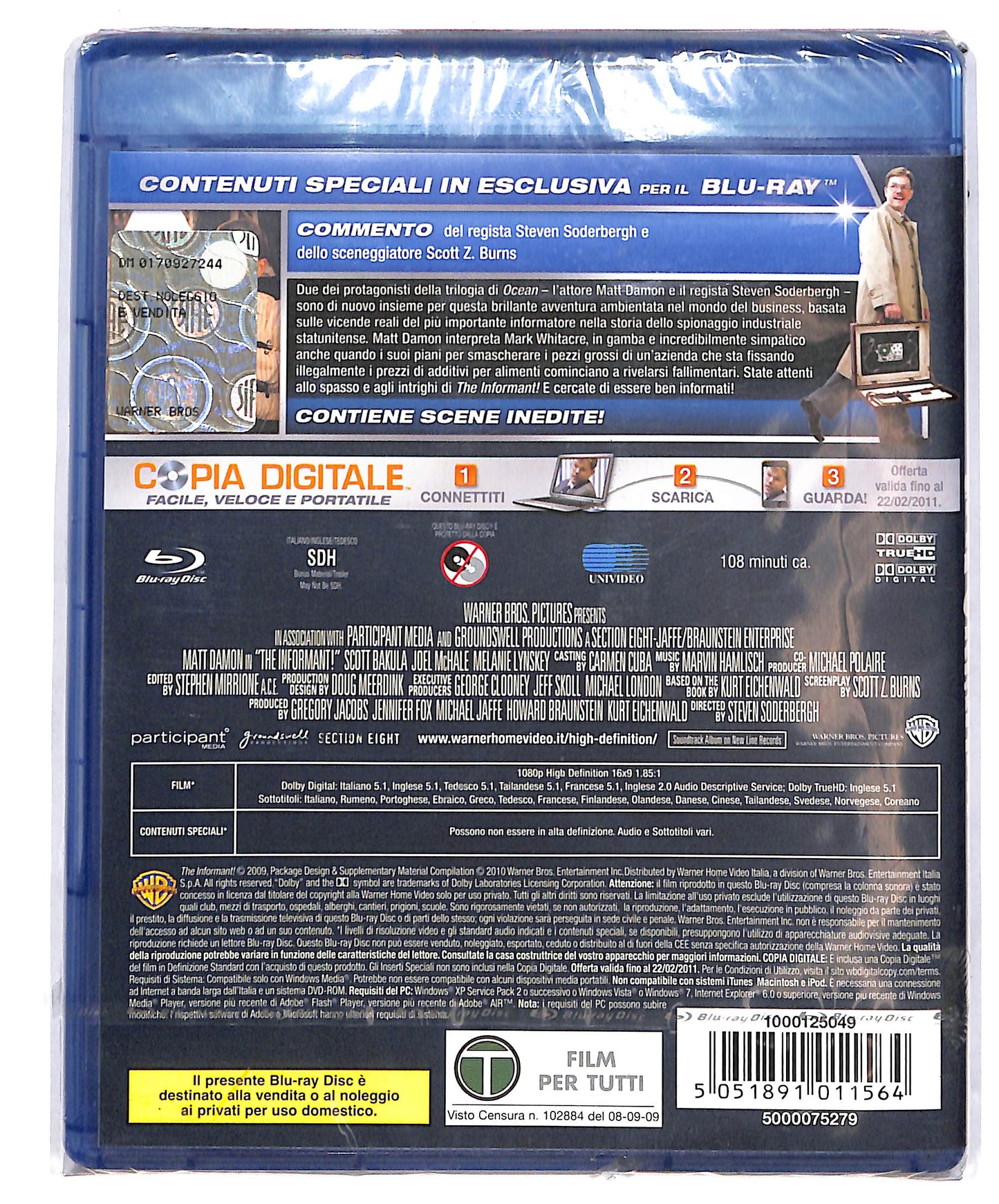 EBOND The Informant! Copia Digitale + BLURAY D696901