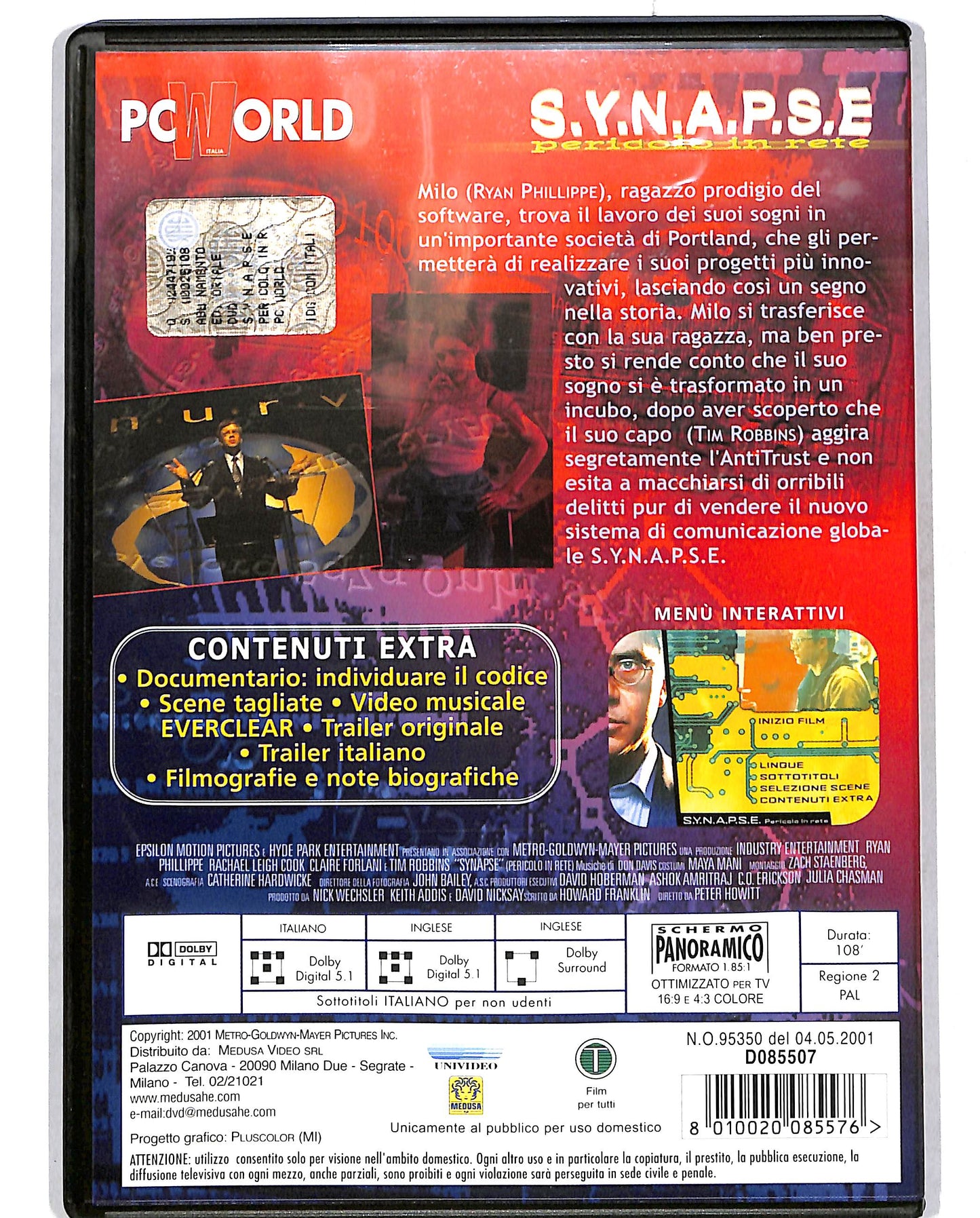 EBOND S.Y.N.A.P.S.E. Pericolo in rete  EDITORIALE DVD D697422