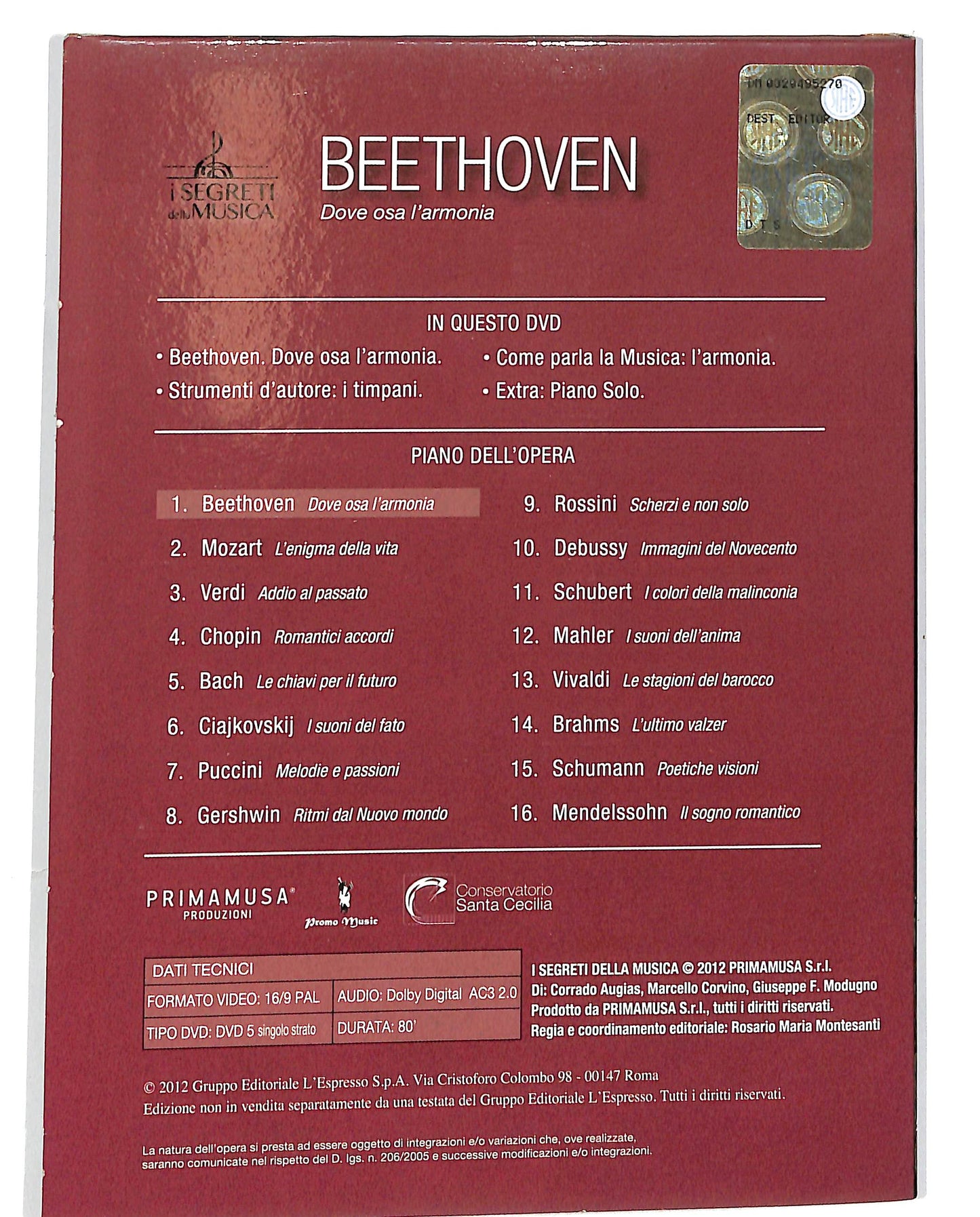 EBOND Beethoven Dove osa l'amore vol.1 DIGIPACK EDITORIALE DVD D697703