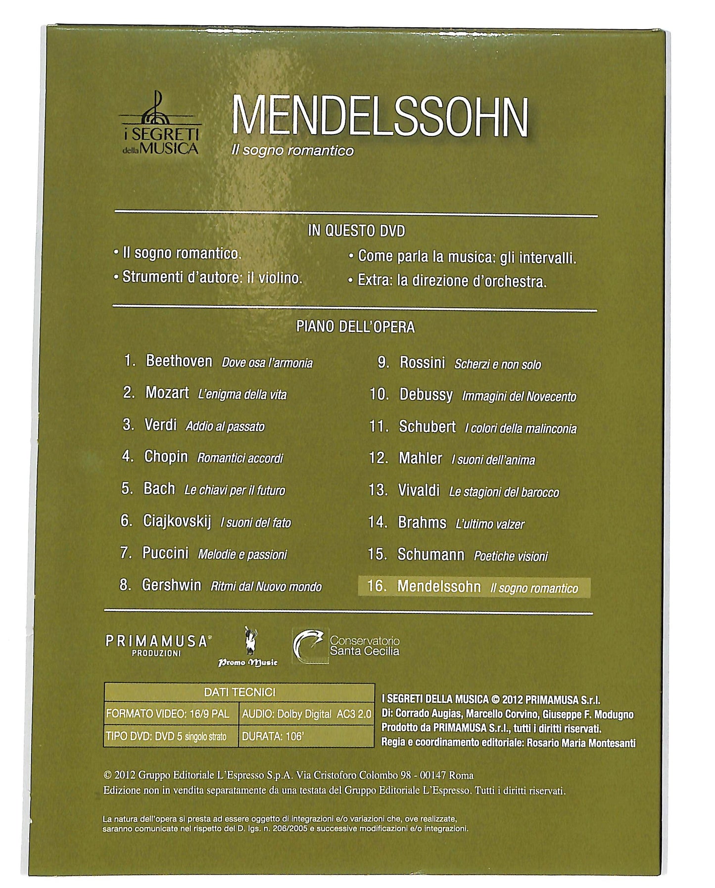 EBOND Mendelssohn Il sogno romantico vol.16 DIGIPACK EDITORIALE DVD D697705