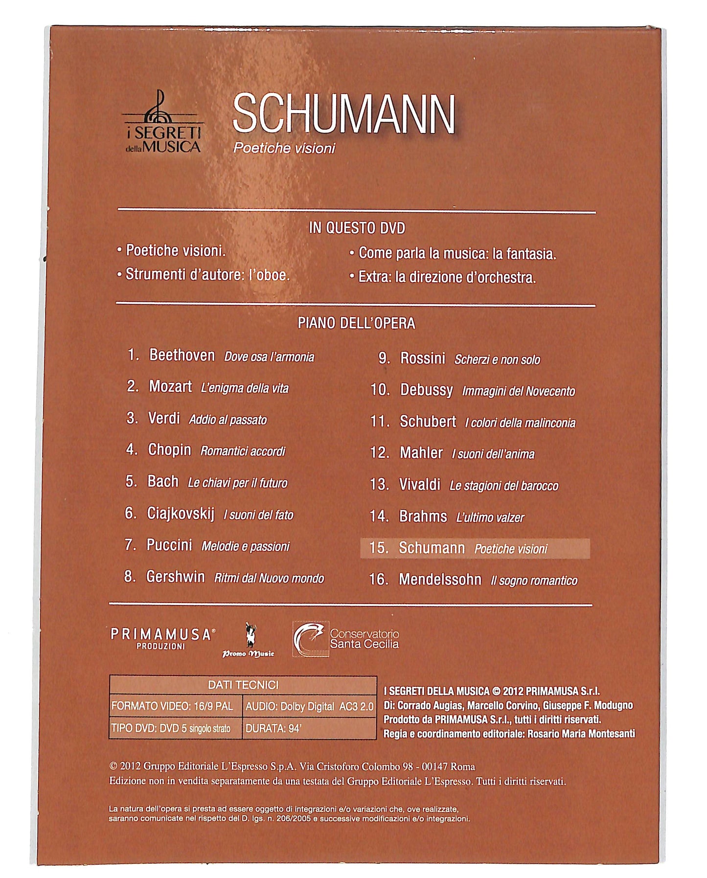 EBOND Schumann Poetiche visioni vol.15 DIGIPACK EDITORIALE DVD D697706
