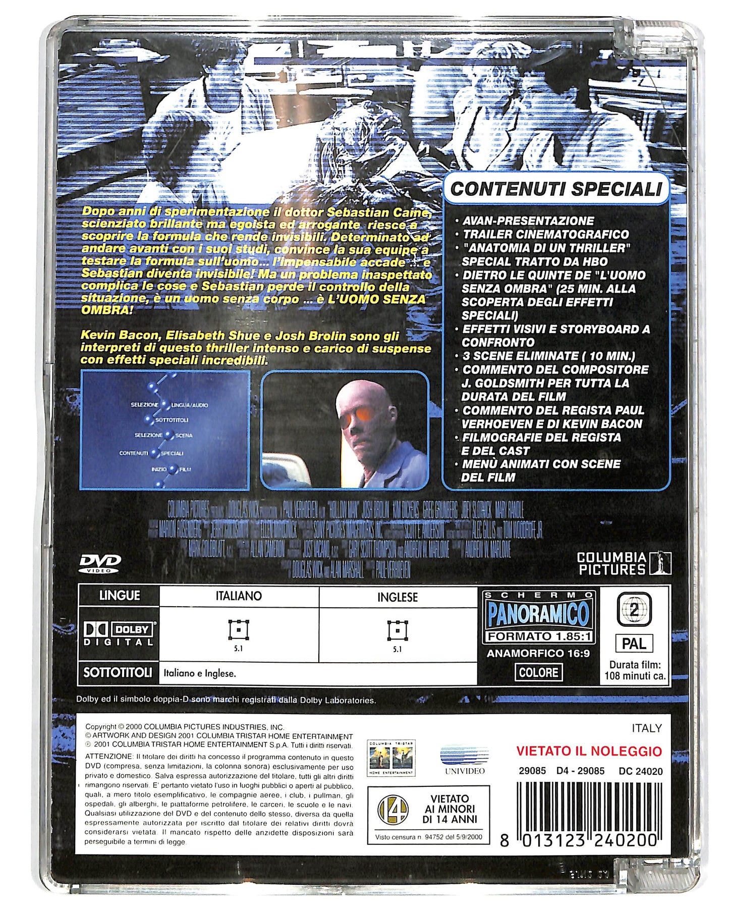 EBOND L'uomo senza ombra SJB DVD D697761