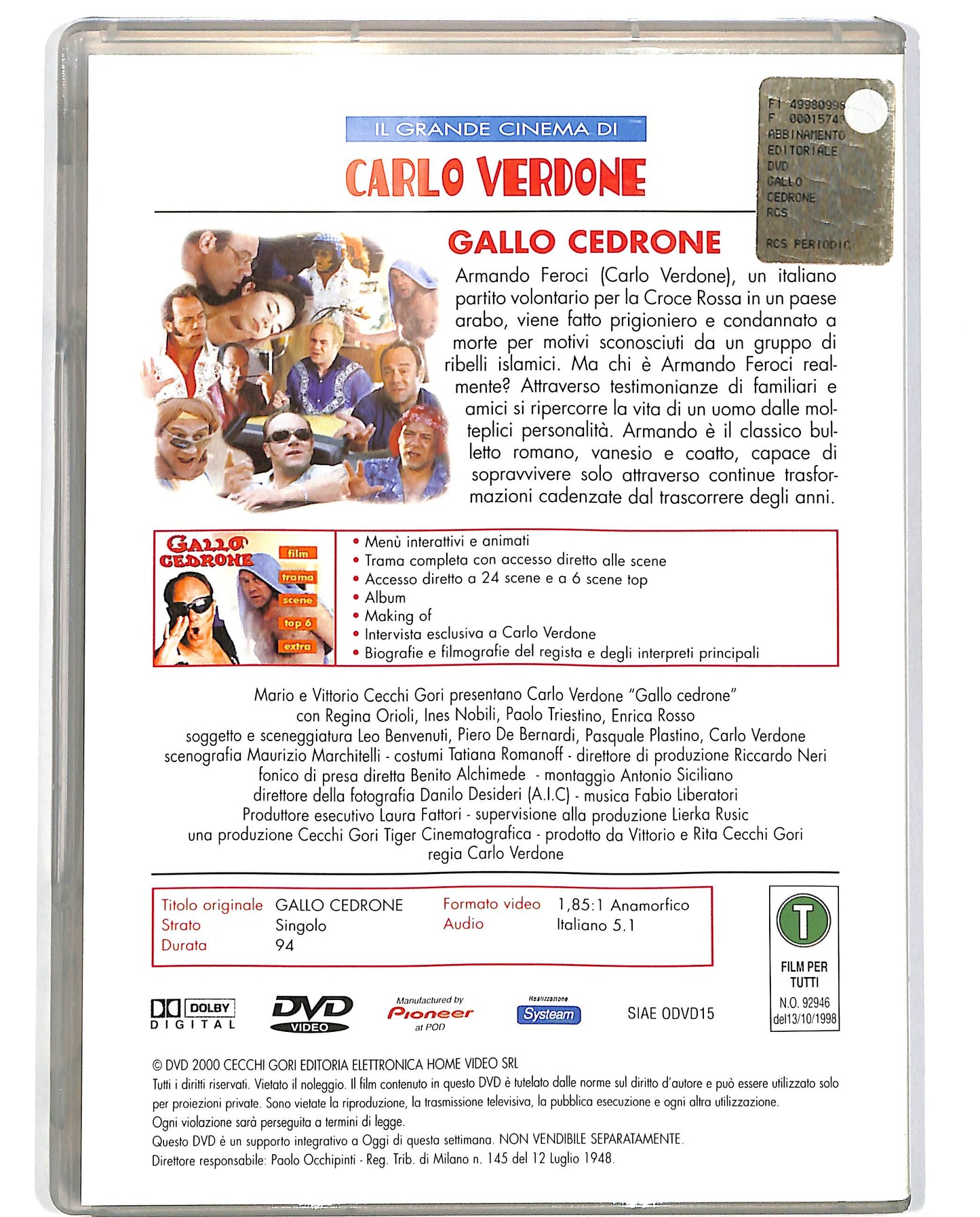 EBOND Gallo cedrone EDITORIALE DVD D697927