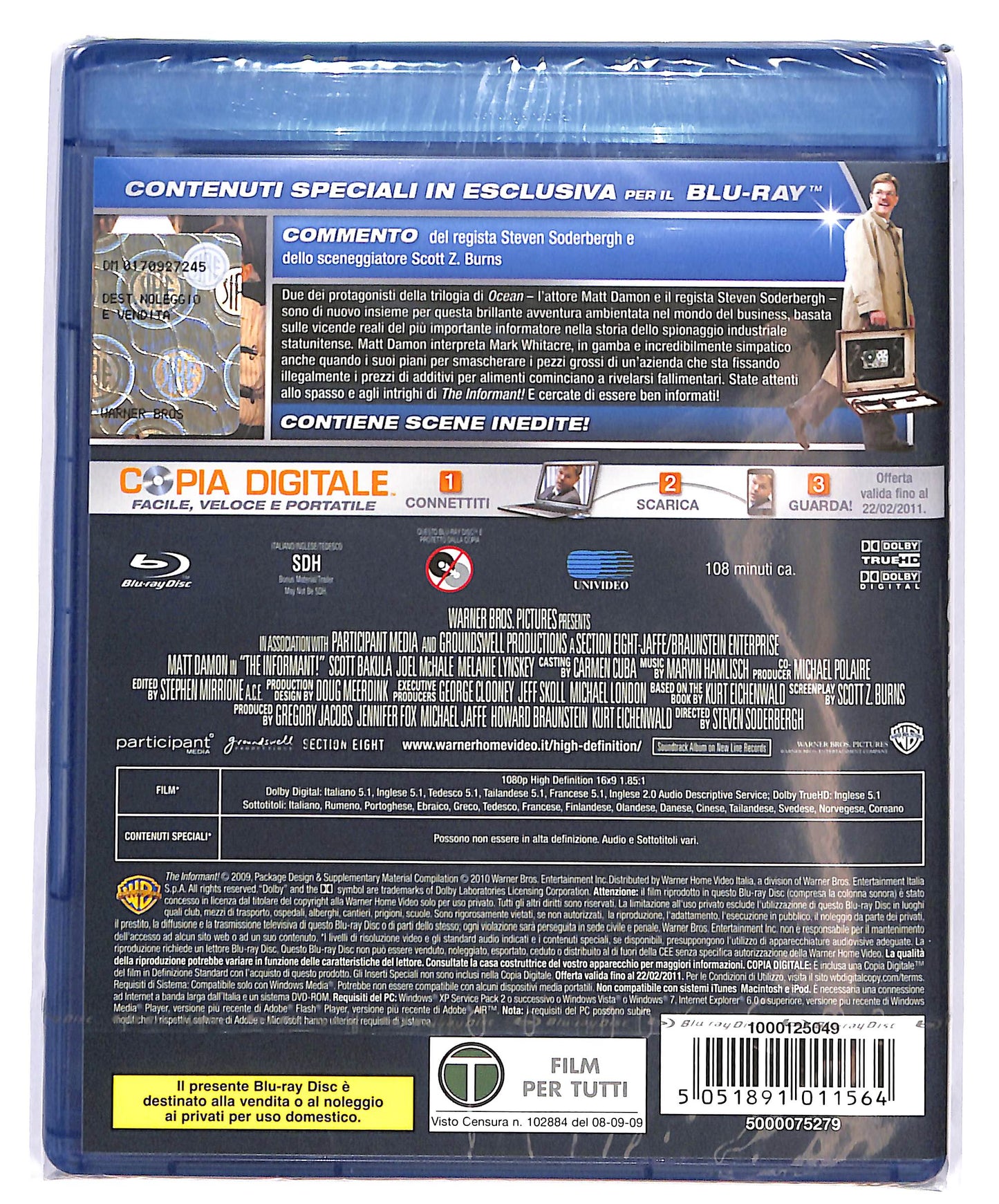 EBOND The Informant! Copia Digitale + BLURAY D698042