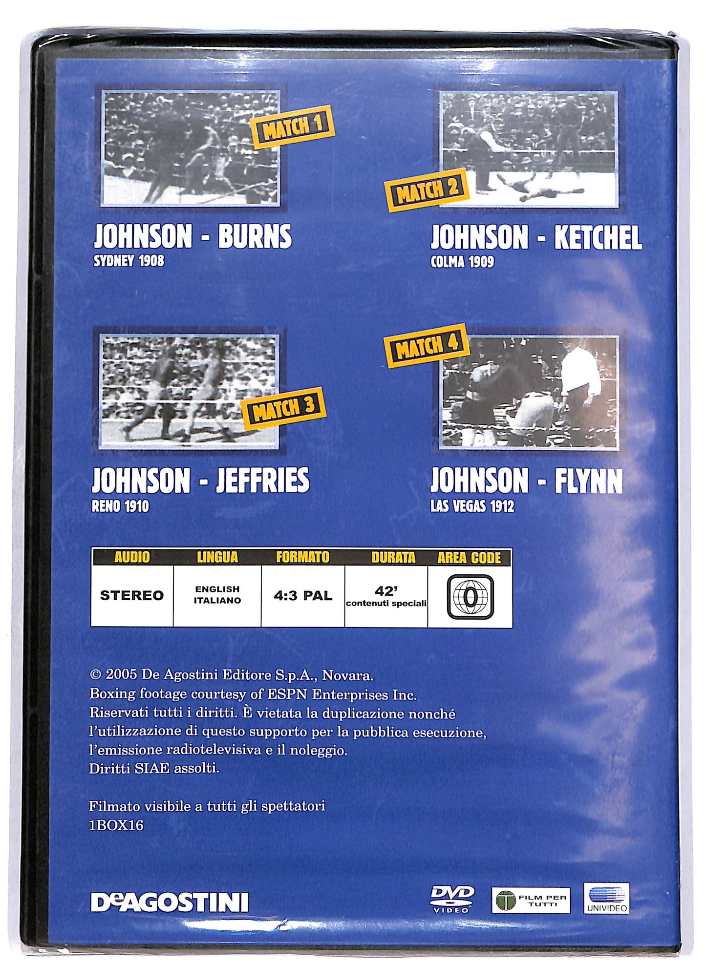EBOND Boxe: Johnson - Burns 1908 EDITORIALE DVD D698635