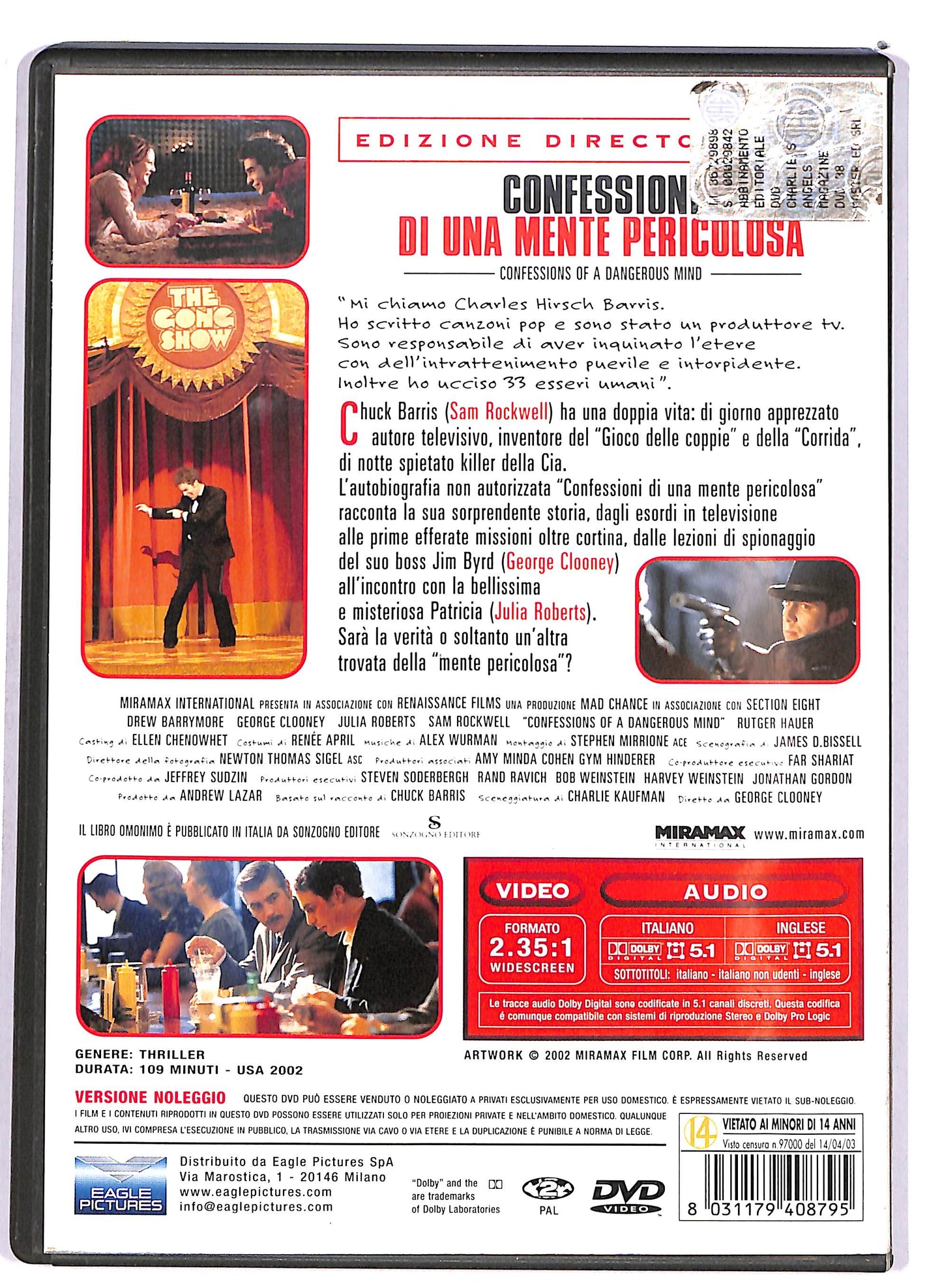 EBOND Confessioni di una mente pericolosa  Ex Noleggio DVD D699148