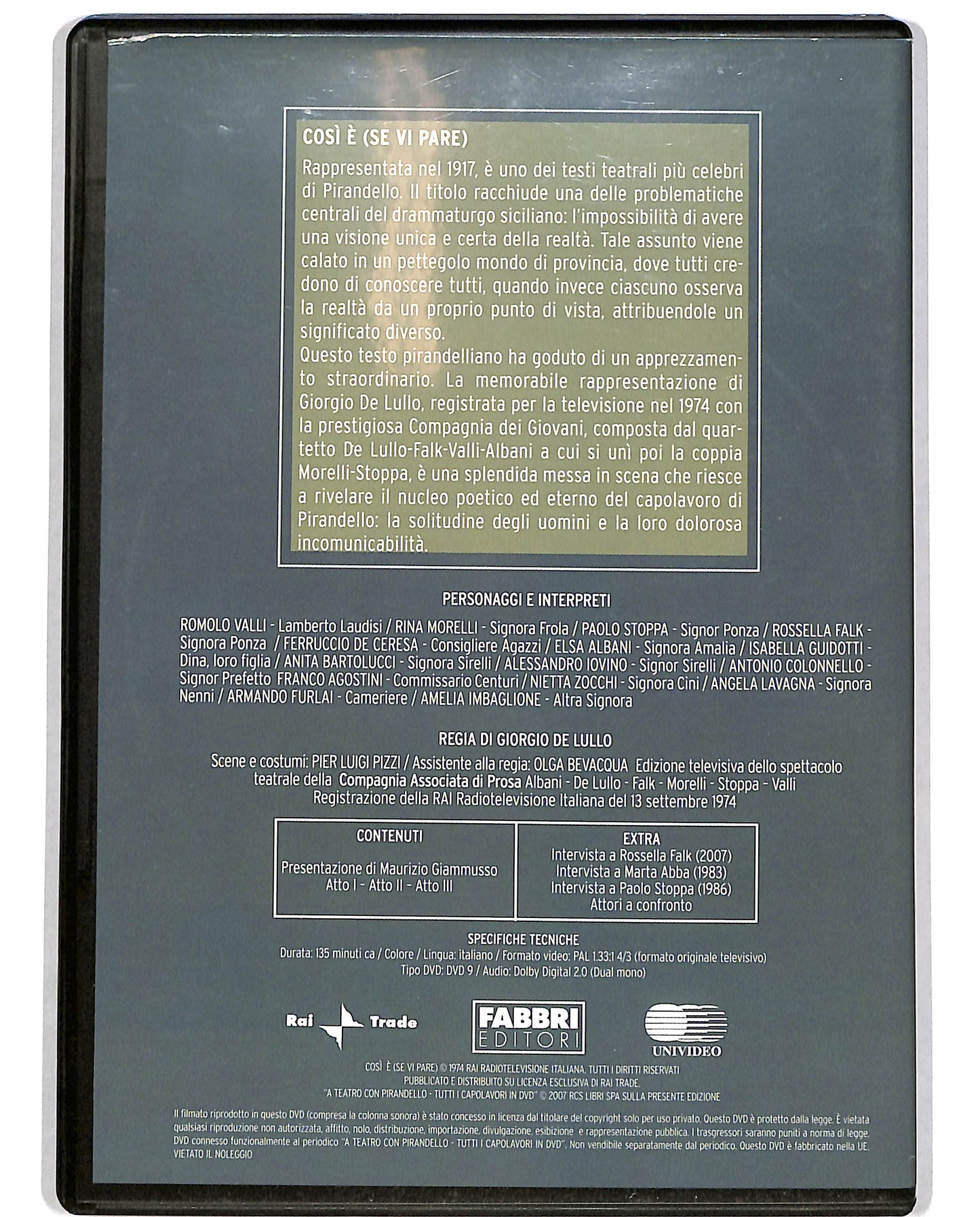 EBOND A teatro con Pirandello Cosi e (se vi pare) EDITORIALE  DVD D699217