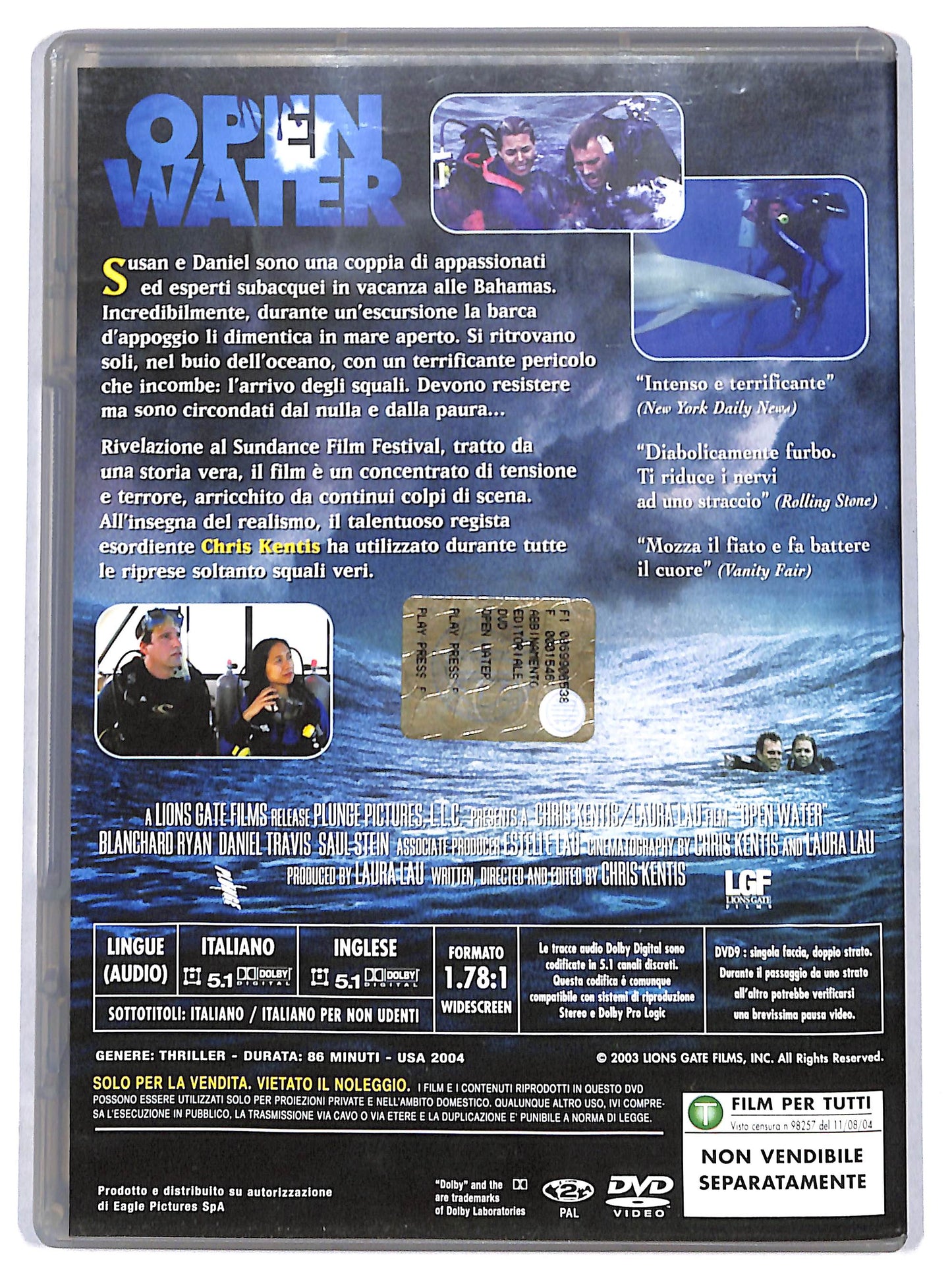 EBOND Open Water  EDITORIALE DVD D699934
