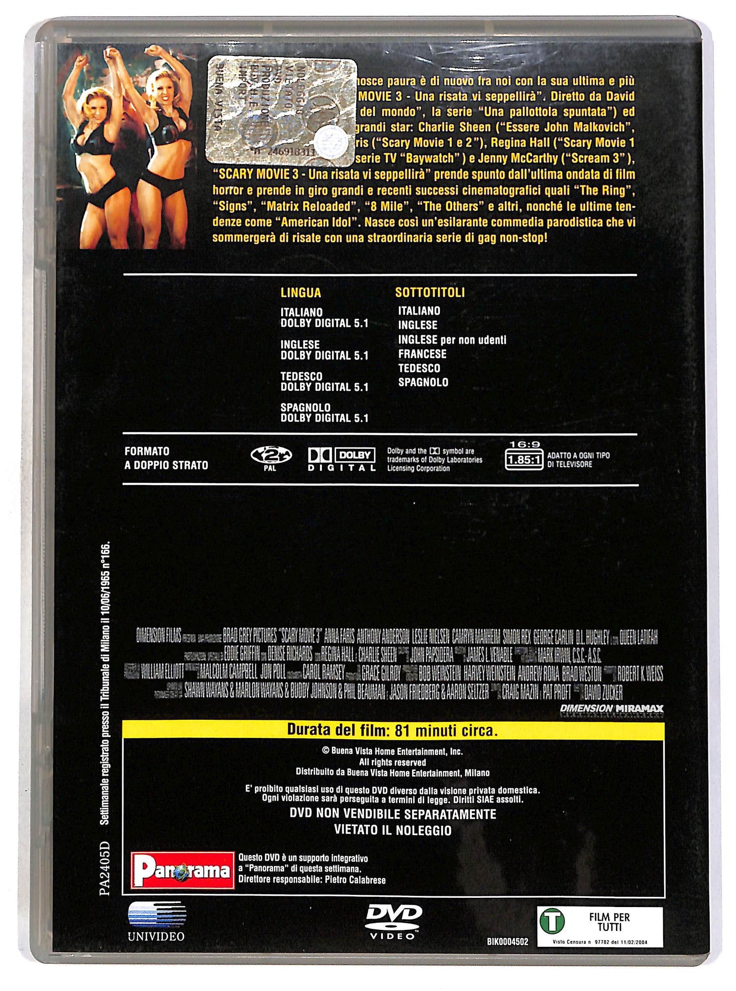EBOND Scary Movie 3 - Una risata vi seppellira EDITORIALE DVD D700714