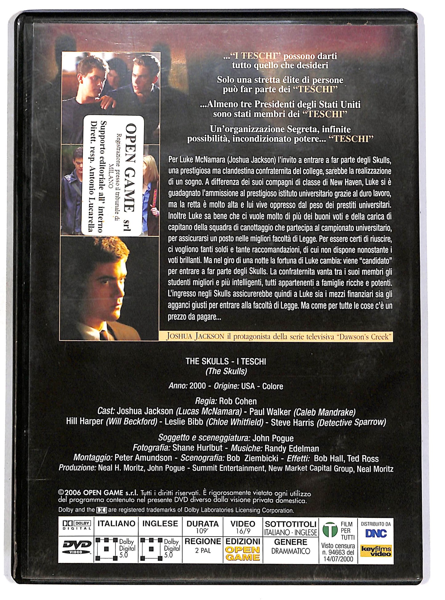 EBOND The Skulls - I teschi - Edizioni Open Game EDITORIALE DVD D700715