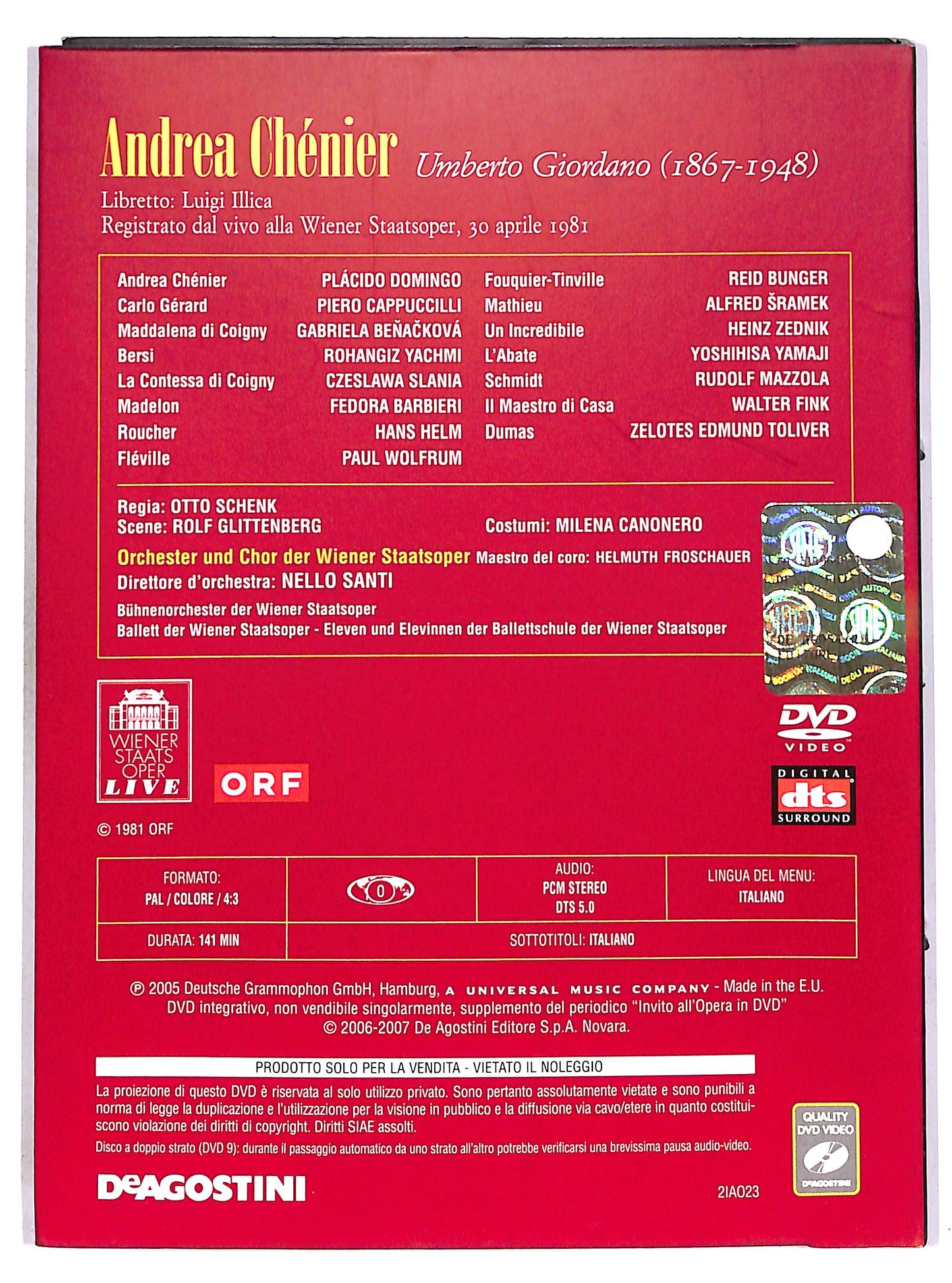 EBOND Invito all'Opera 23 - Andrea Chenier DIGIPACK EDITORIALE DVD D700847