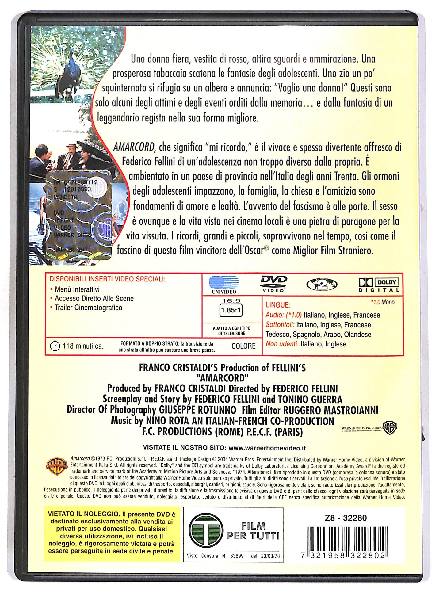 EBOND Amacard - Federico Fellini DVD D700969