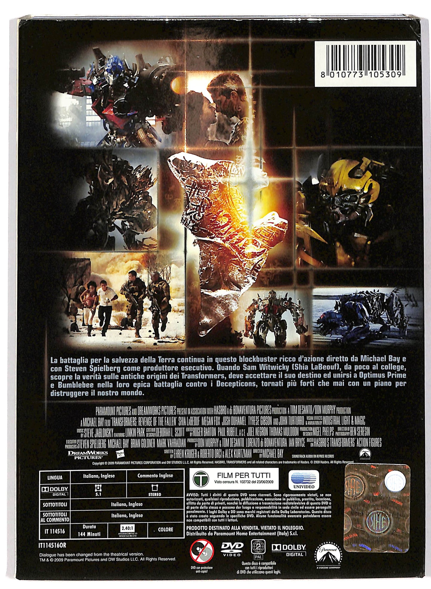 EBOND Transformers - La vendetta del caduto Slipcase  DVD D702948