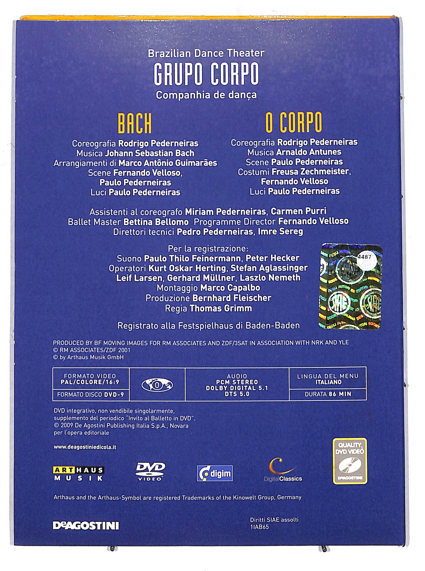 EBOND Grupo Corpo vol 65 - Bach o Corpo EDITORIALE DVD D703254