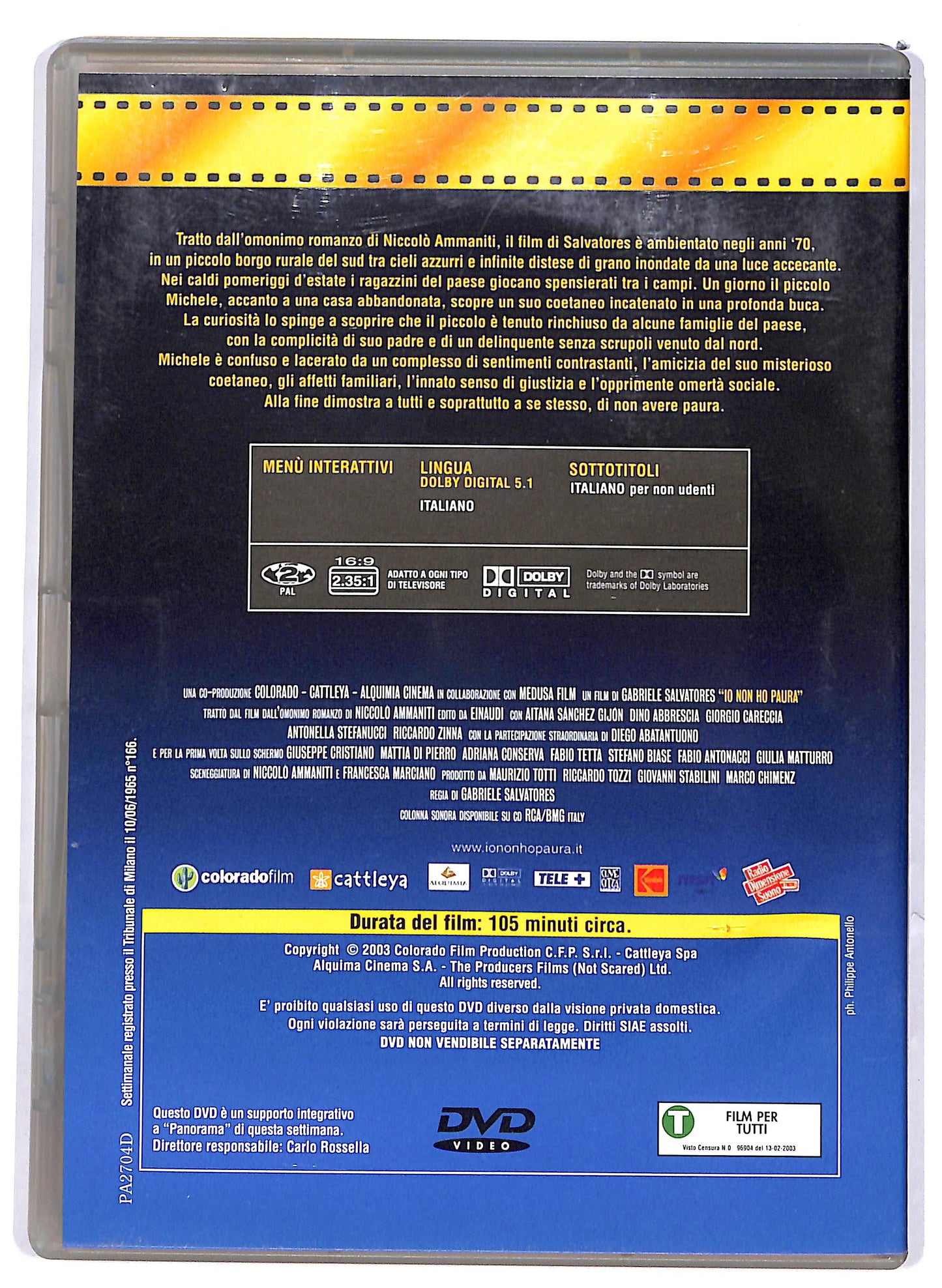 EBOND Io non ho paura EDITORIALE DVD D703703