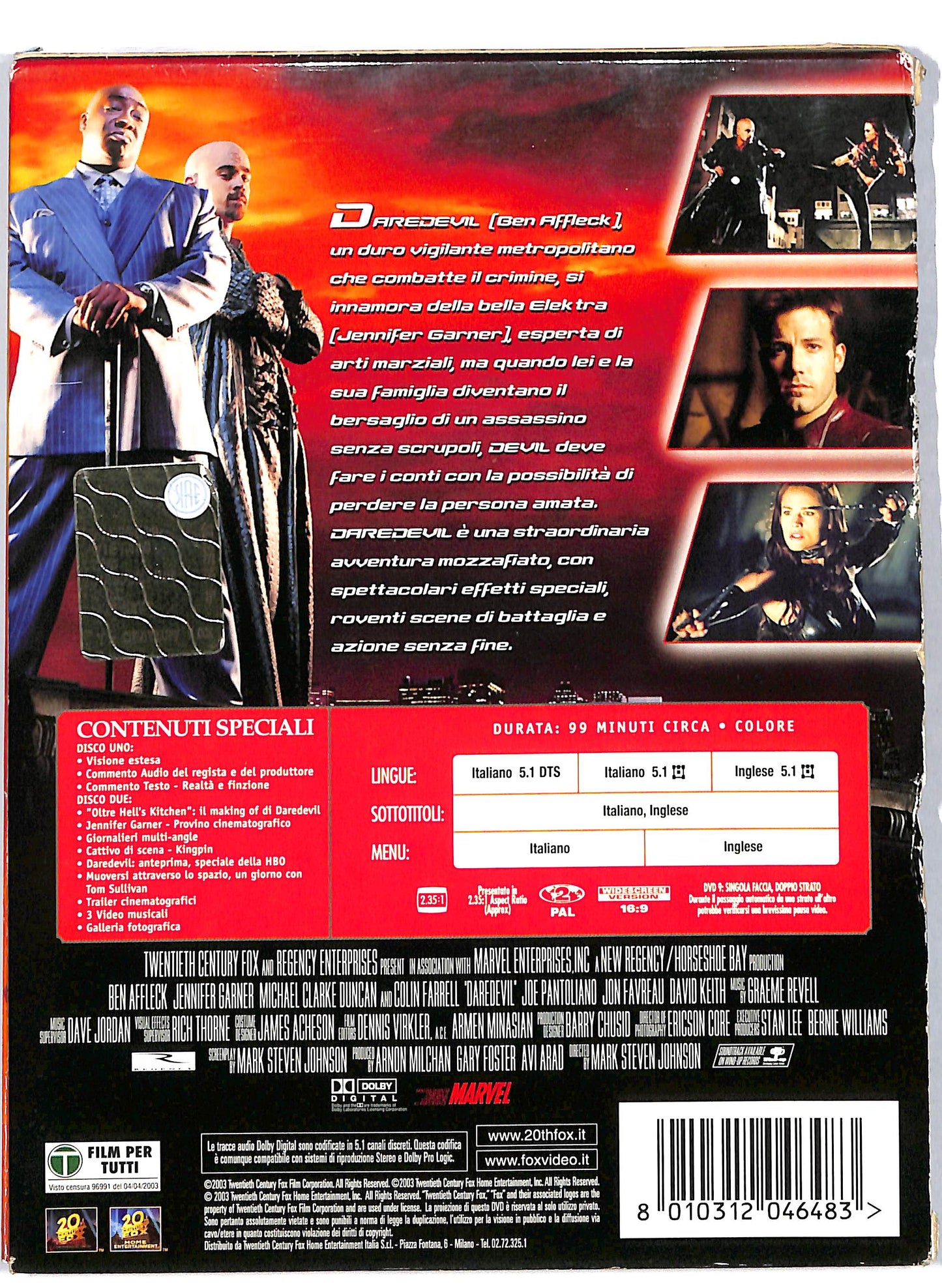 EBOND Daredevil  DIGIPACK EDIZIONE SPECIALE 2 dischi DVD D706030