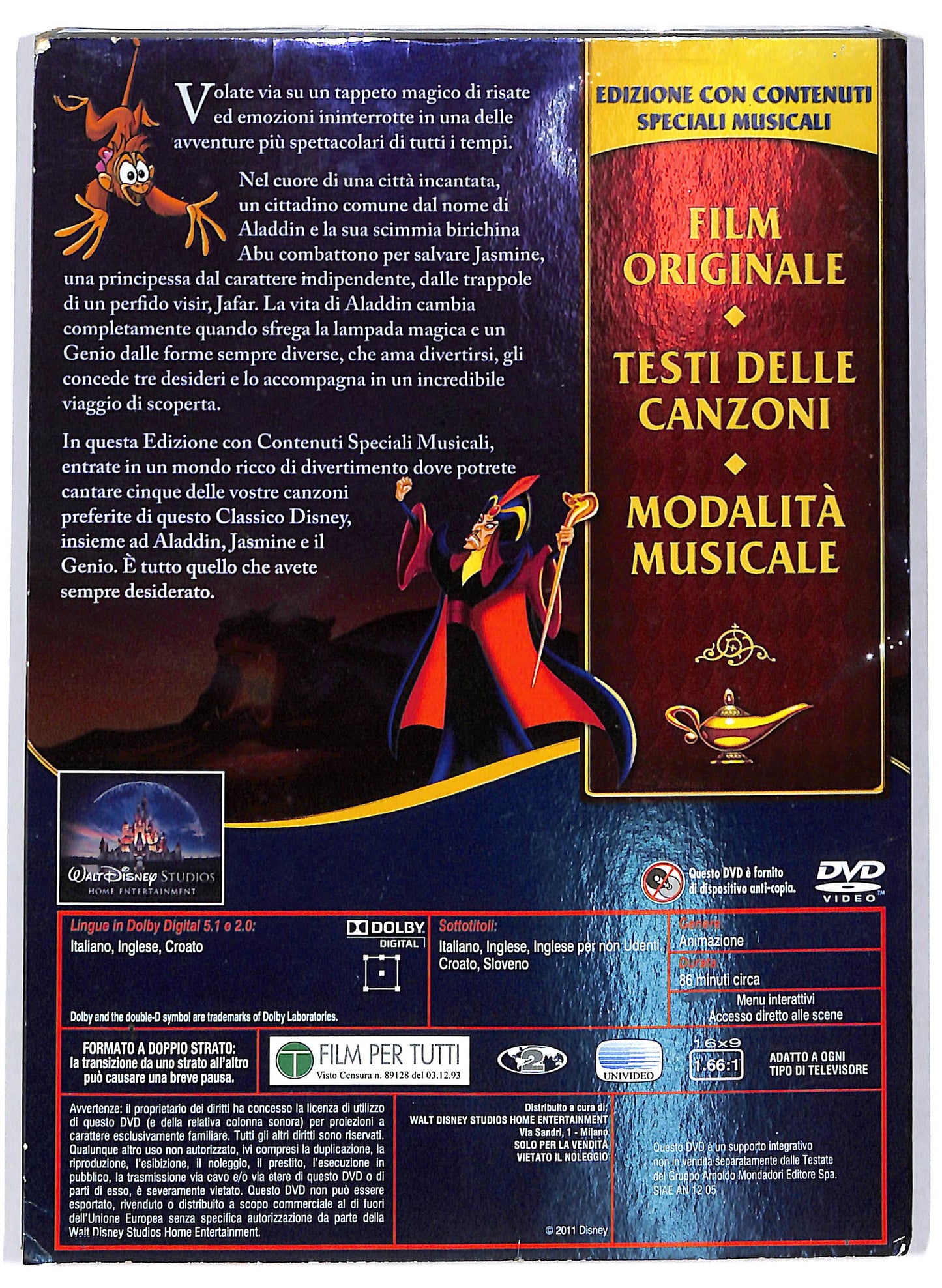 EBOND Aladdin Slipcase  EDITORIALE DVD D706260