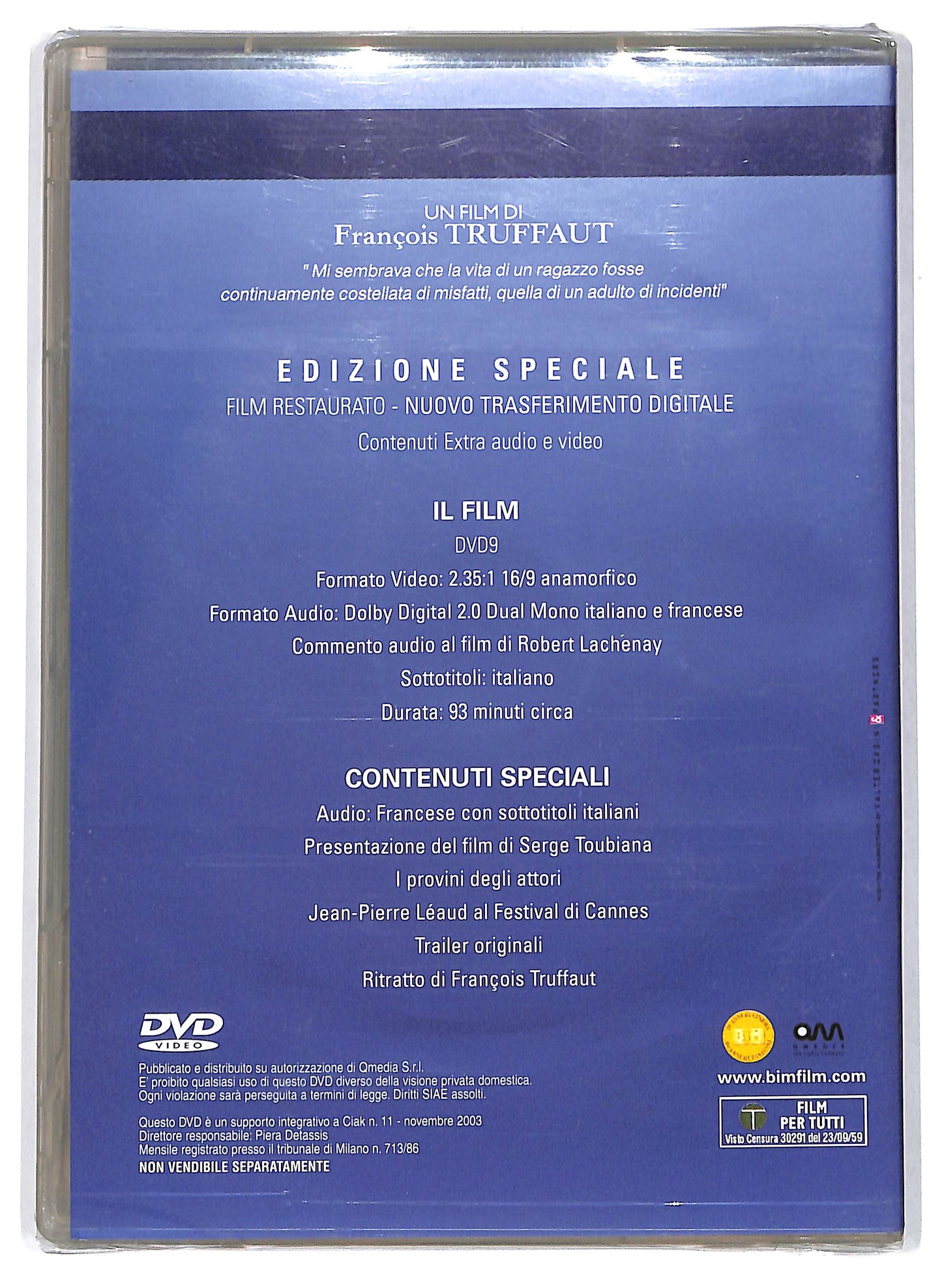 EBOND Quattrocento colpi EDIZIONE SPECIALE EDITORIALE DVD D706351