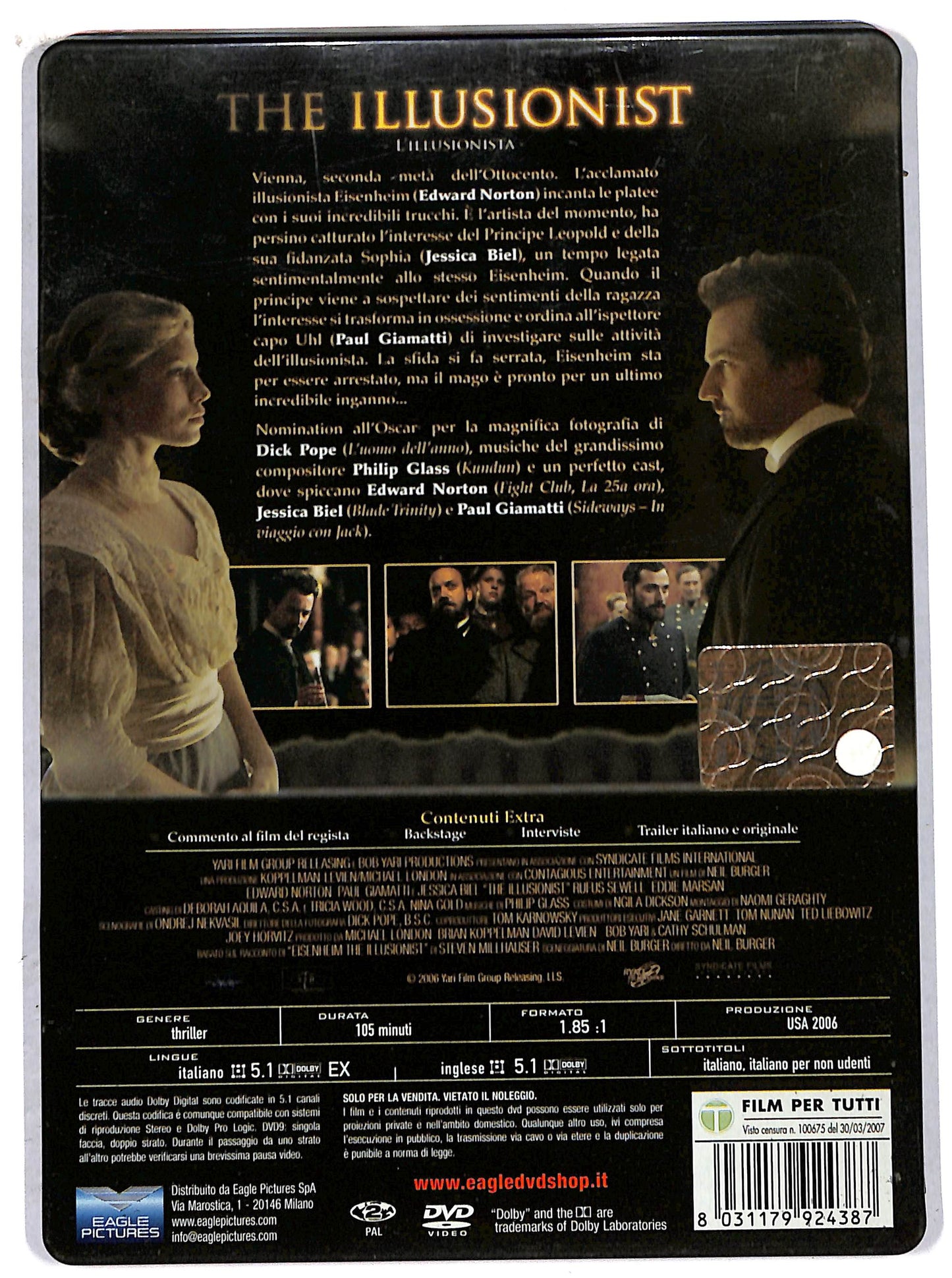 EBOND the illusionist - l'illusionista  STEELBOOK DVD D707448
