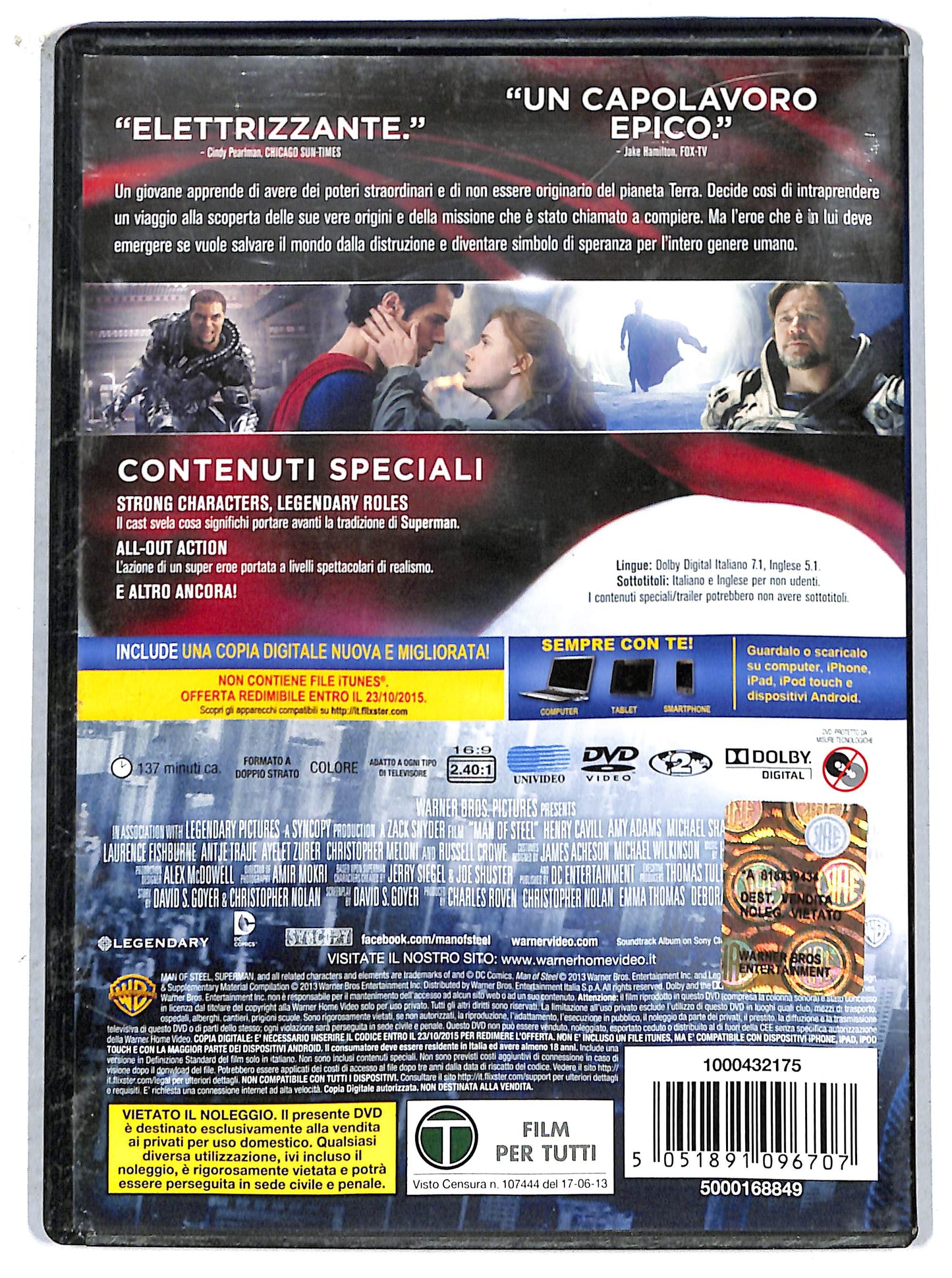 EBOND l'uomo d'acciaio -  EDIZIONE SPECIALE 2 dischi DVD D708257