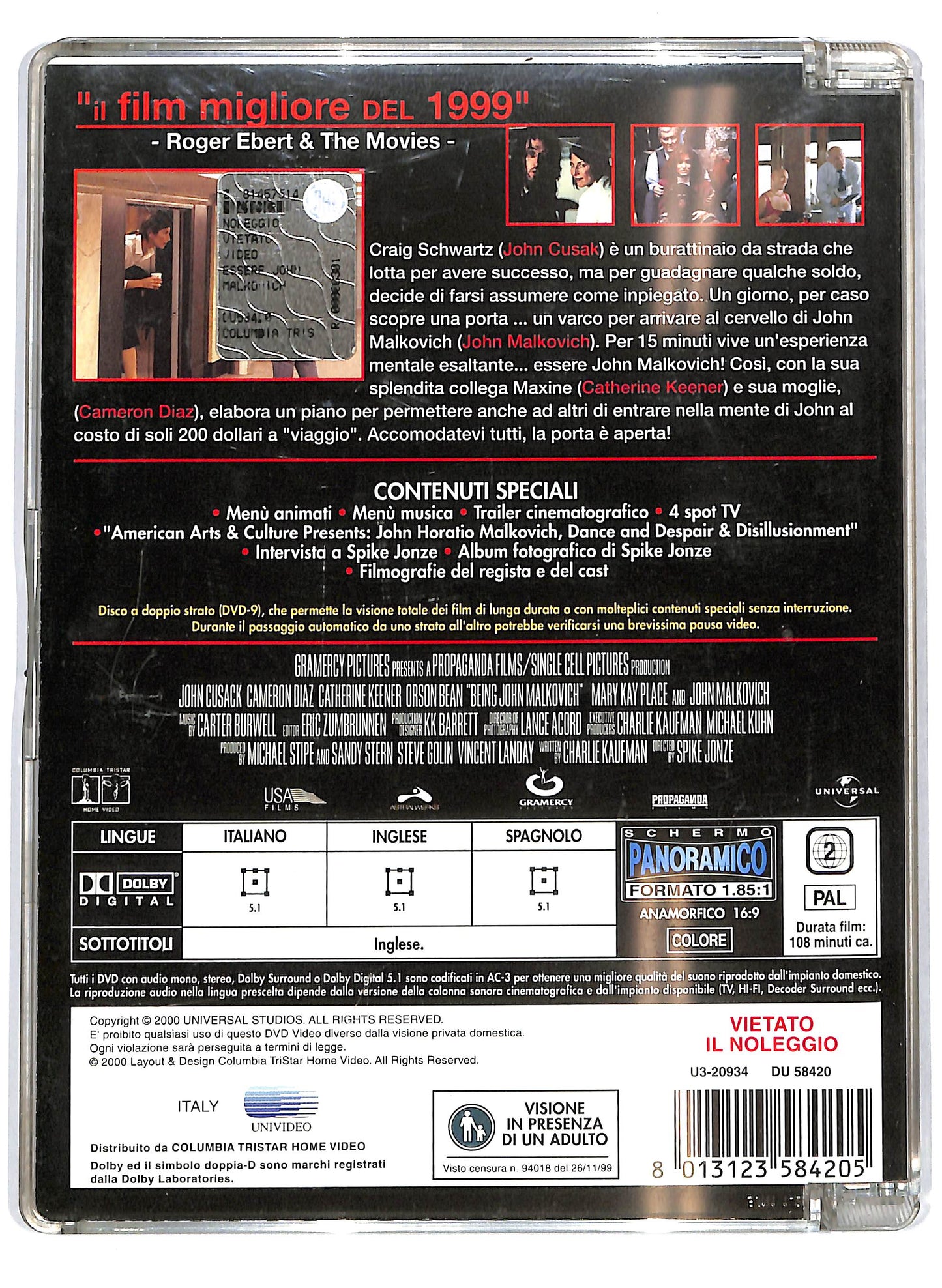 EBOND Essere John Malkovich SJB DVD D709219