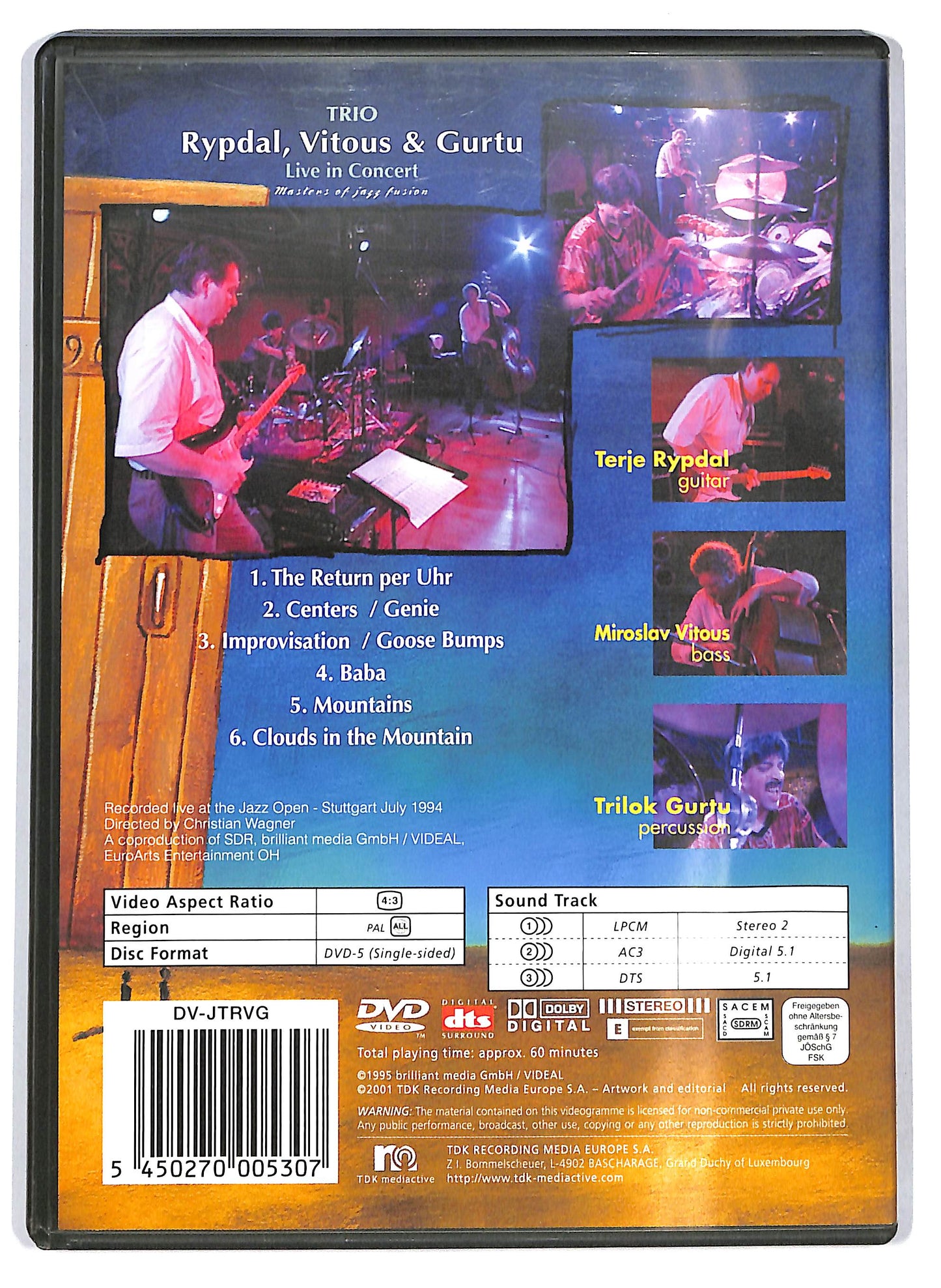 EBOND Rypdal, Vitous and Gurtu – Trio, Live In Concert DVD D709250